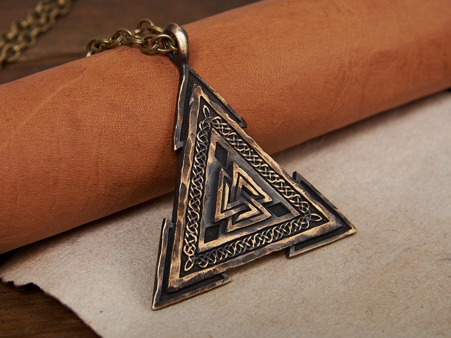 Large Viking Valknut Warrior Pendant Norse Jewelry Necklace - Baldur Jewelry