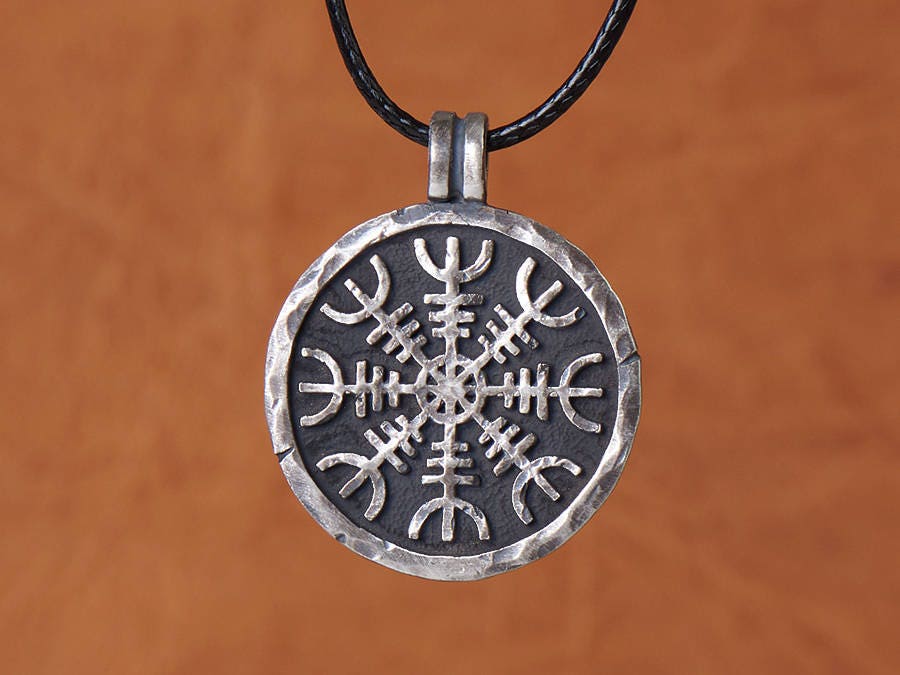 Dual Sided Viking Necklace With Vegvisir And Aegishjalmur Symbols, Protects Against Evil Eye And Shows The Right Path To Choose - Baldur Jewelry