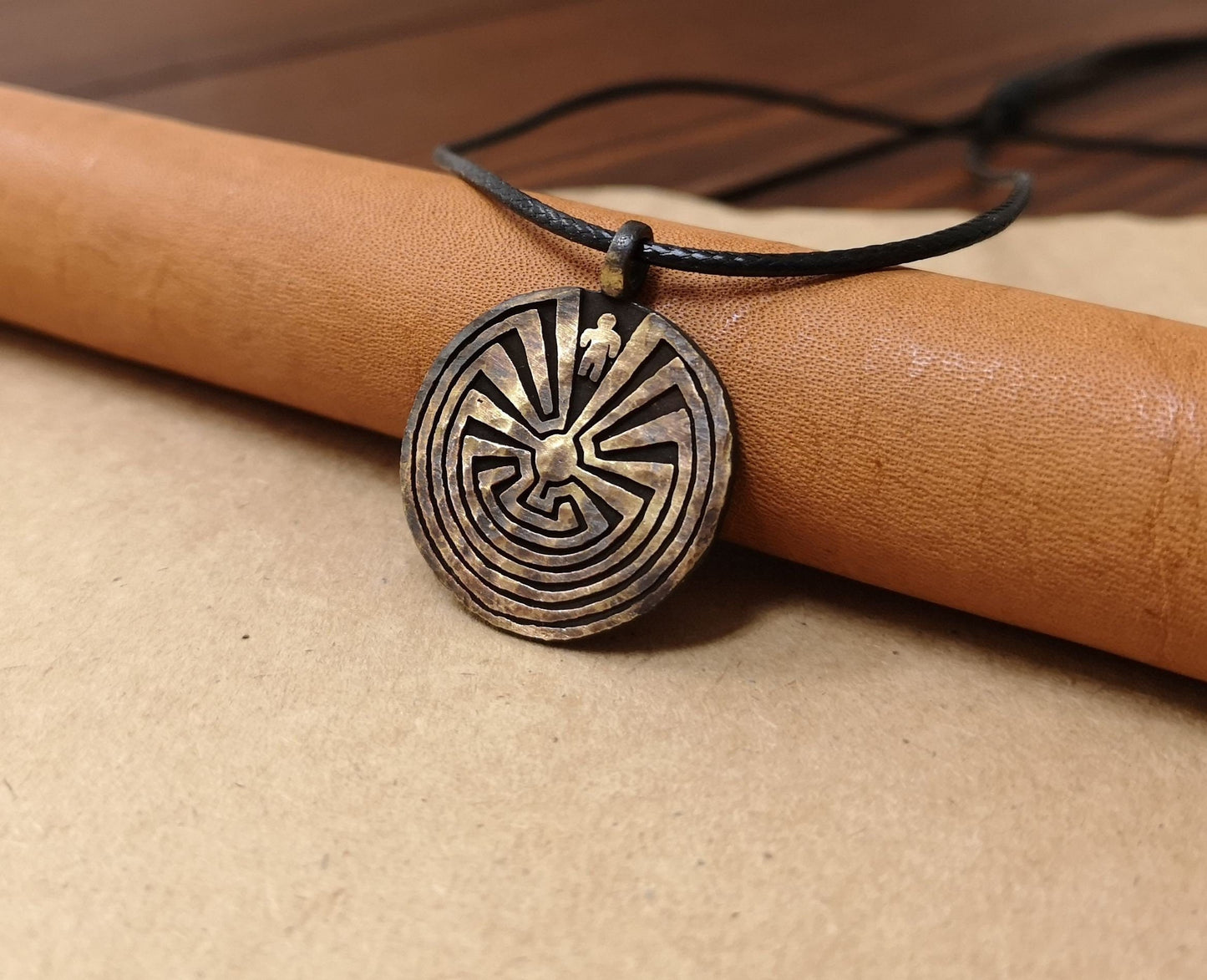Labyrinth Necklace Pendant Amulet Maze Jewelry - Baldur Jewelry