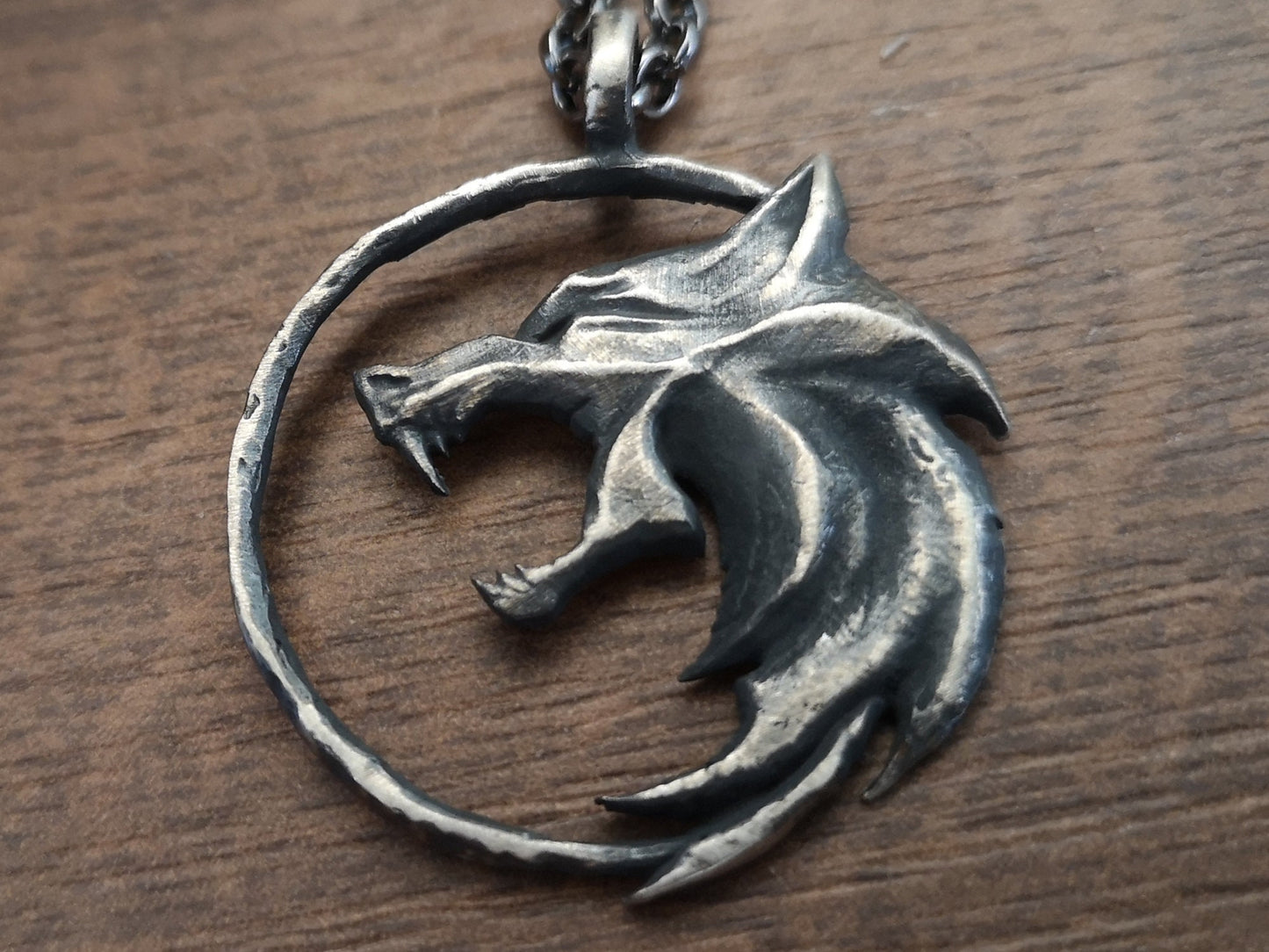 Witcher 925 Sterling Silver Large Necklace Pendant With Chain - Baldur Jewelry