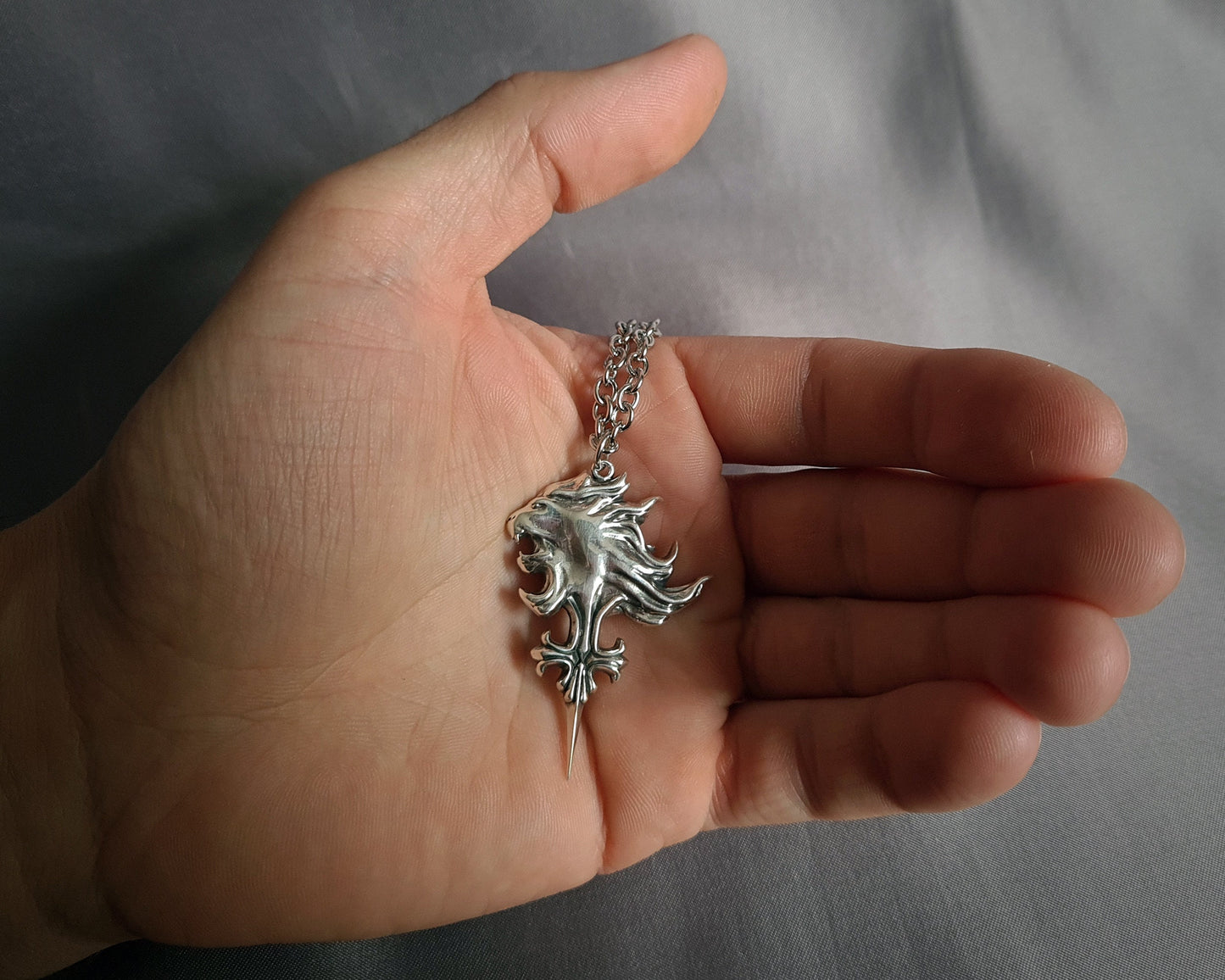 Final Fantasy VIII Large Squall Leonhart Griever Necklace Sterling Silver Pendant Jewelry - Baldur Jewelry