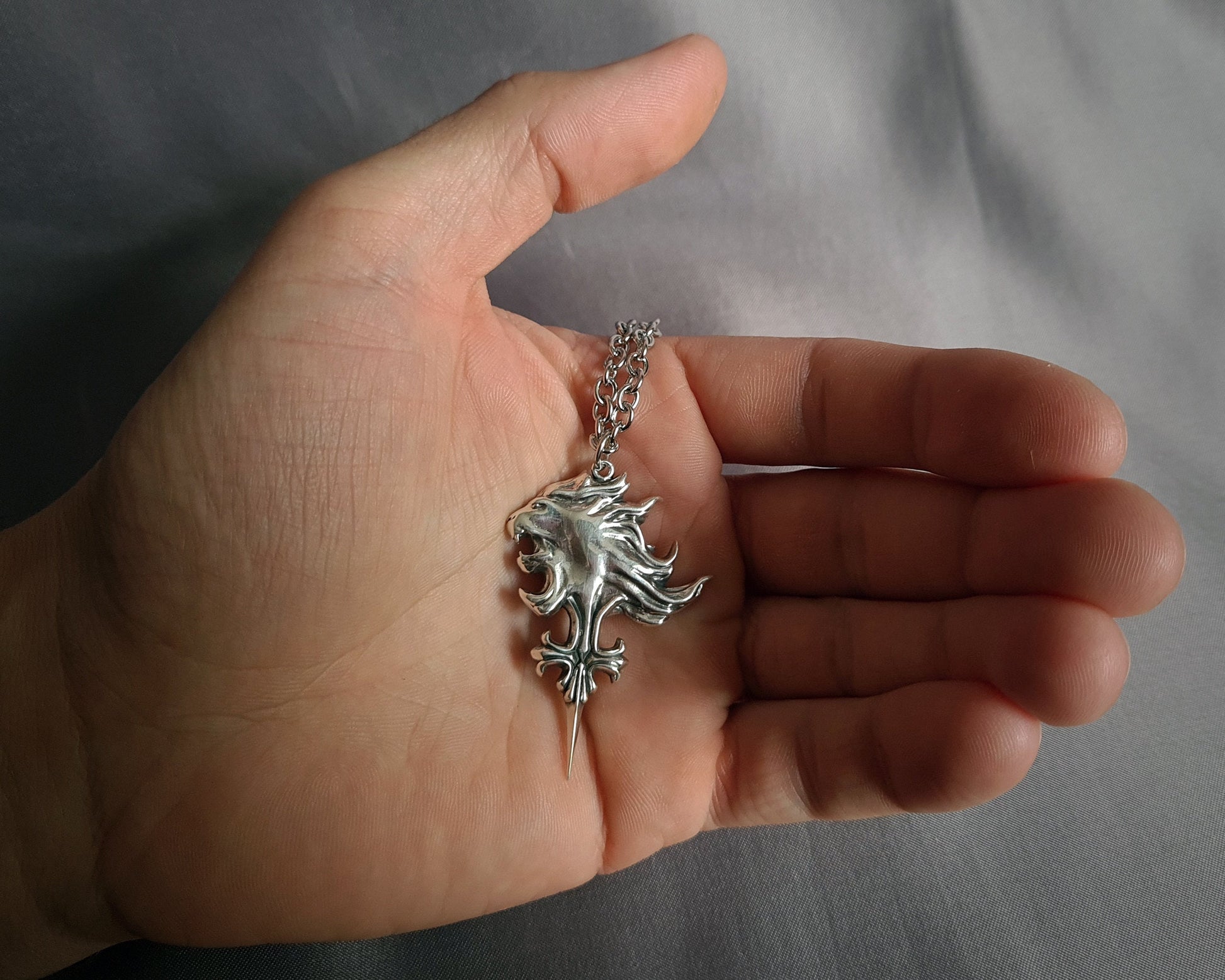 Final Fantasy VIII Large Squall Leonhart Griever Necklace Sterling Silver Pendant Jewelry - Baldur Jewelry