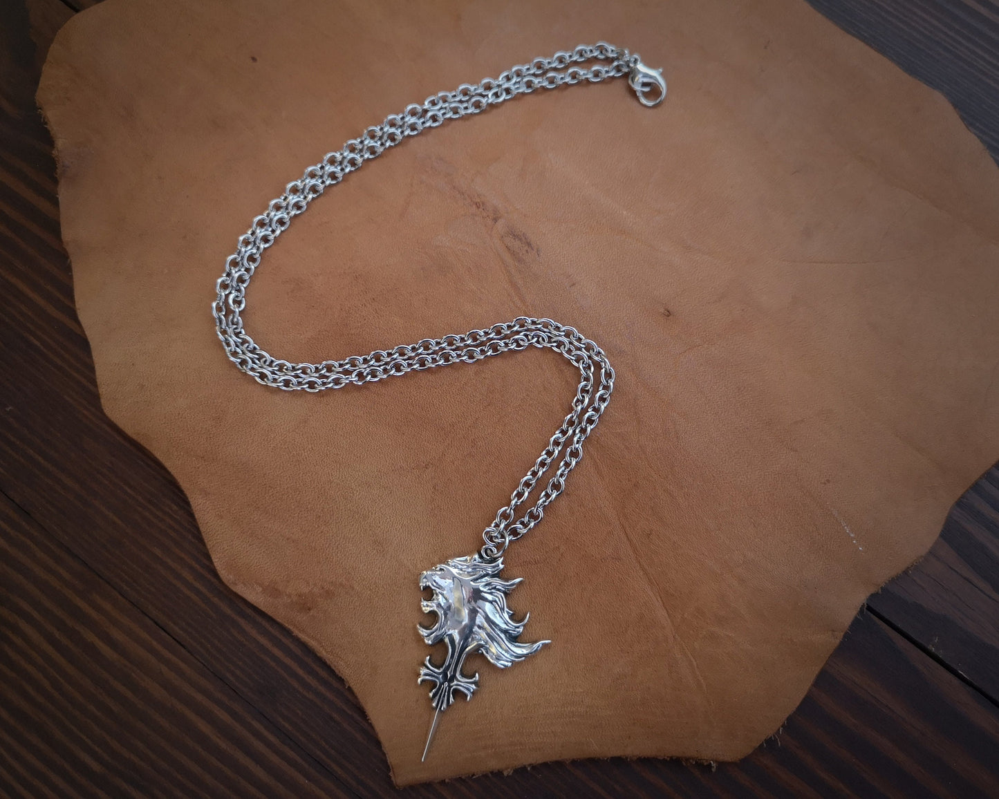 Final Fantasy VIII Large Squall Leonhart Griever Necklace Sterling Silver Pendant Jewelry - Baldur Jewelry