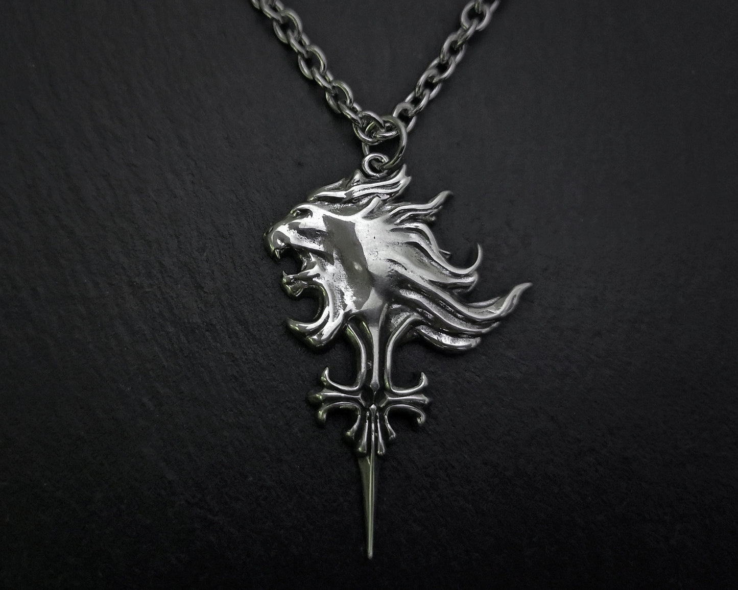 Final Fantasy VIII Large Squall Leonhart Griever Necklace Sterling Silver Pendant Jewelry - Baldur Jewelry