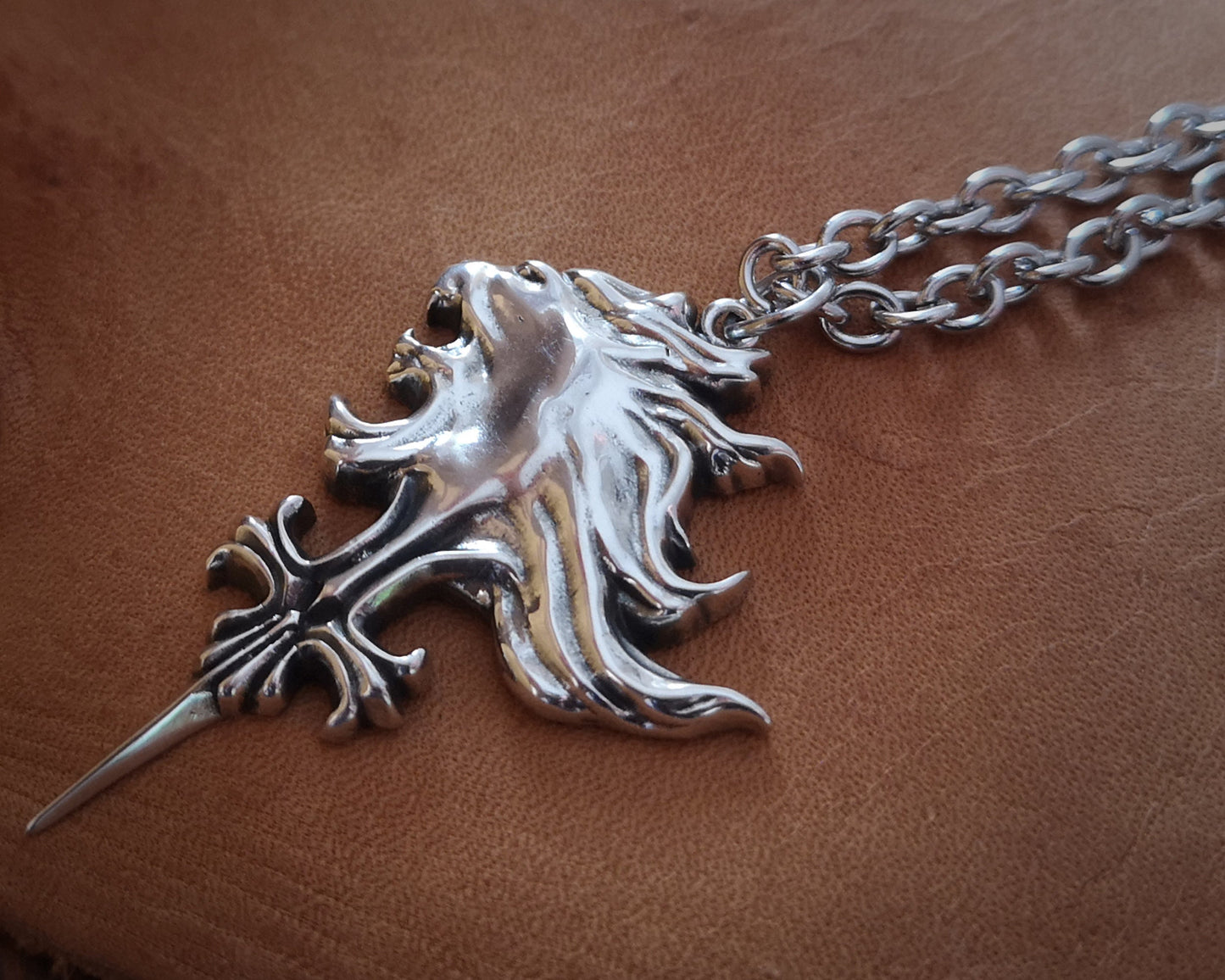 Final Fantasy VIII Large Squall Leonhart Griever Necklace Sterling Silver Pendant Jewelry - Baldur Jewelry
