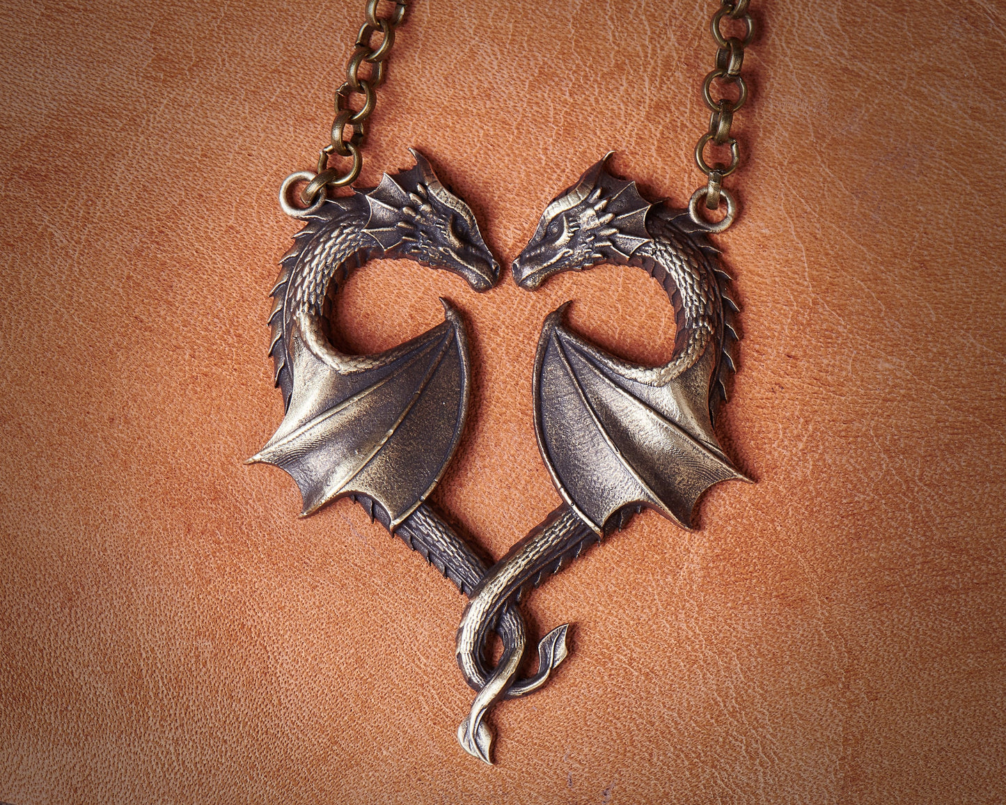 Dragon Necklace Heart Symbol of Love Pendant Jewelry Pendant Necklace