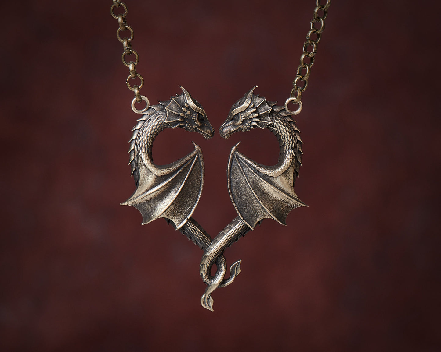 Dragon Necklace Heart Symbol of Love Pendant Jewelry Pendant Necklace