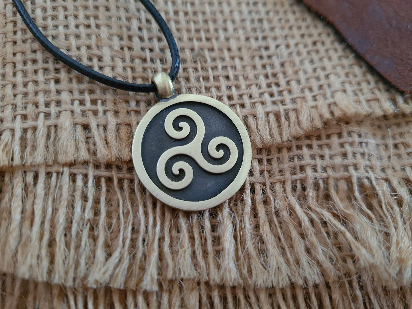 Hand Hammered Celtic Viking Triskelion Triskele Spiral of Life Pendant Necklace Charm - Baldur Jewelry