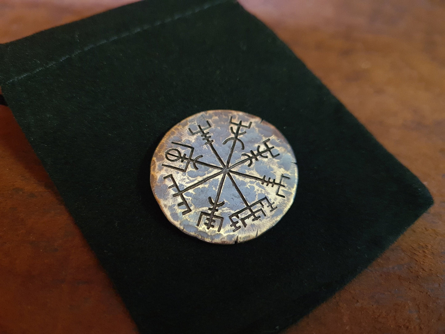 Viking Norse Traveler's Protective Talisman Vegvisir Coin Gift Lucky Luck Coin - Baldur Jewelry