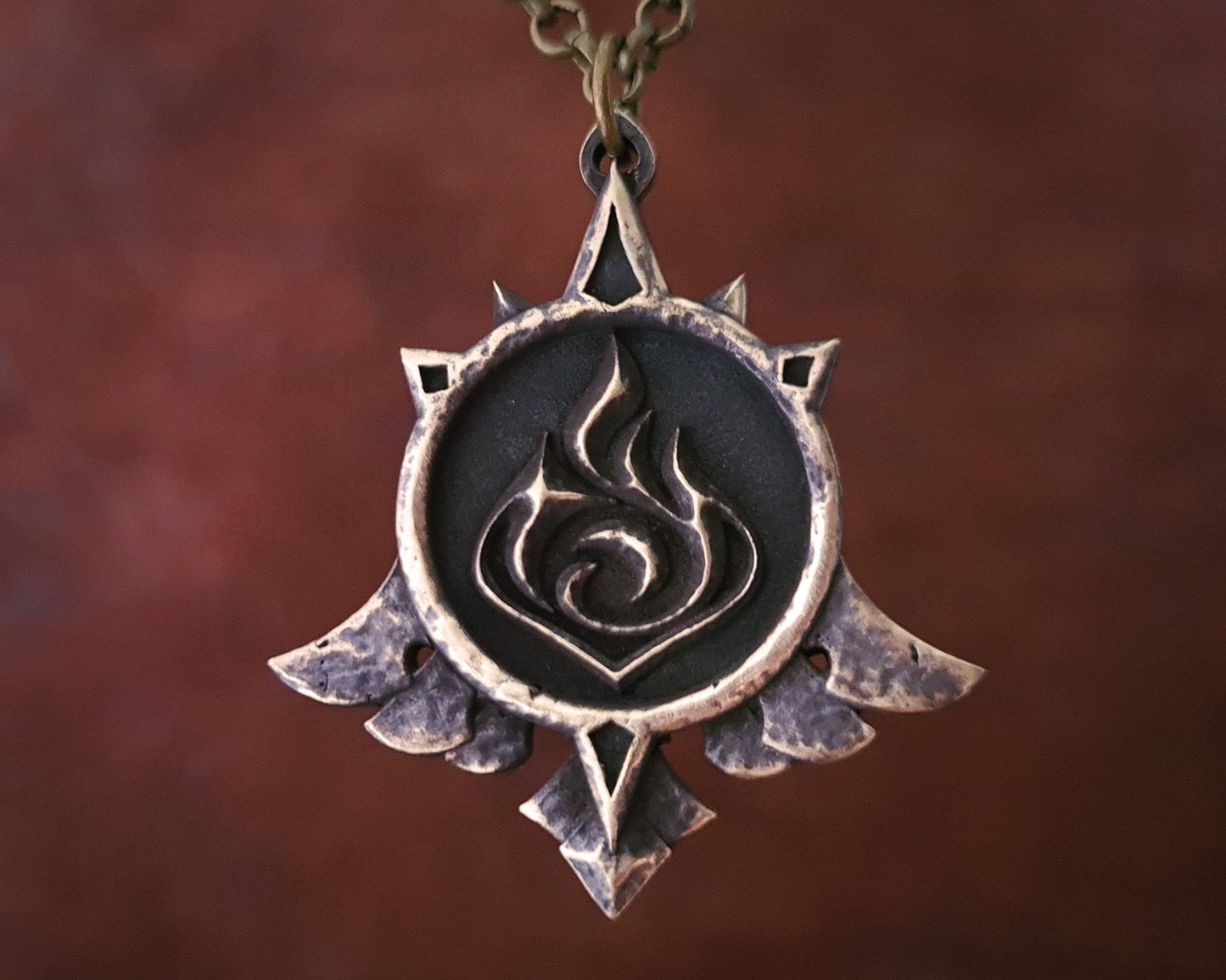 Genshin Impact Vision Real Metal Necklace Mondstadt Anemo Cryo Dendro Electro Geo Hydro Pyro Style Pendant Charm Jewelry - Baldur Jewelry