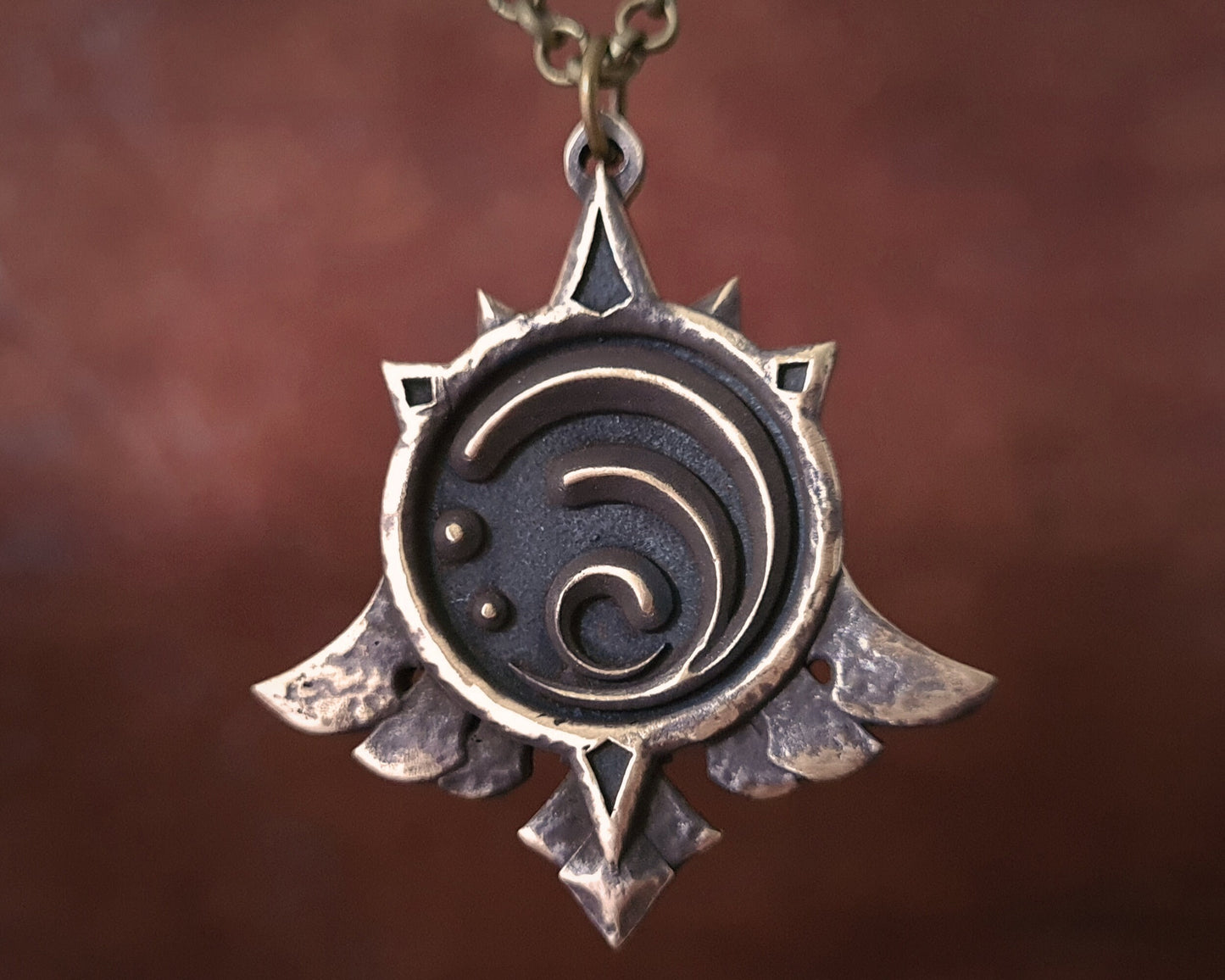 Genshin Impact Vision Real Metal Necklace Mondstadt Anemo Cryo Dendro Electro Geo Hydro Pyro Style Pendant Charm Jewelry - Baldur Jewelry