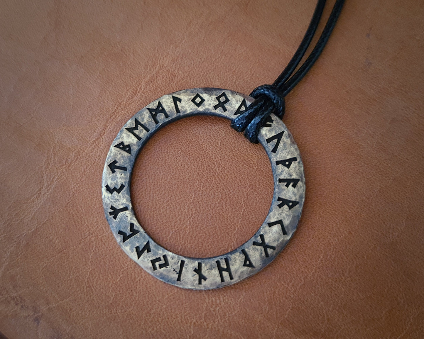 Viking Rune Ring Necklace, Runes Circle, Futhark , Norse mythology, Odin Pendant Jewlery Talisman - Baldur Jewelry