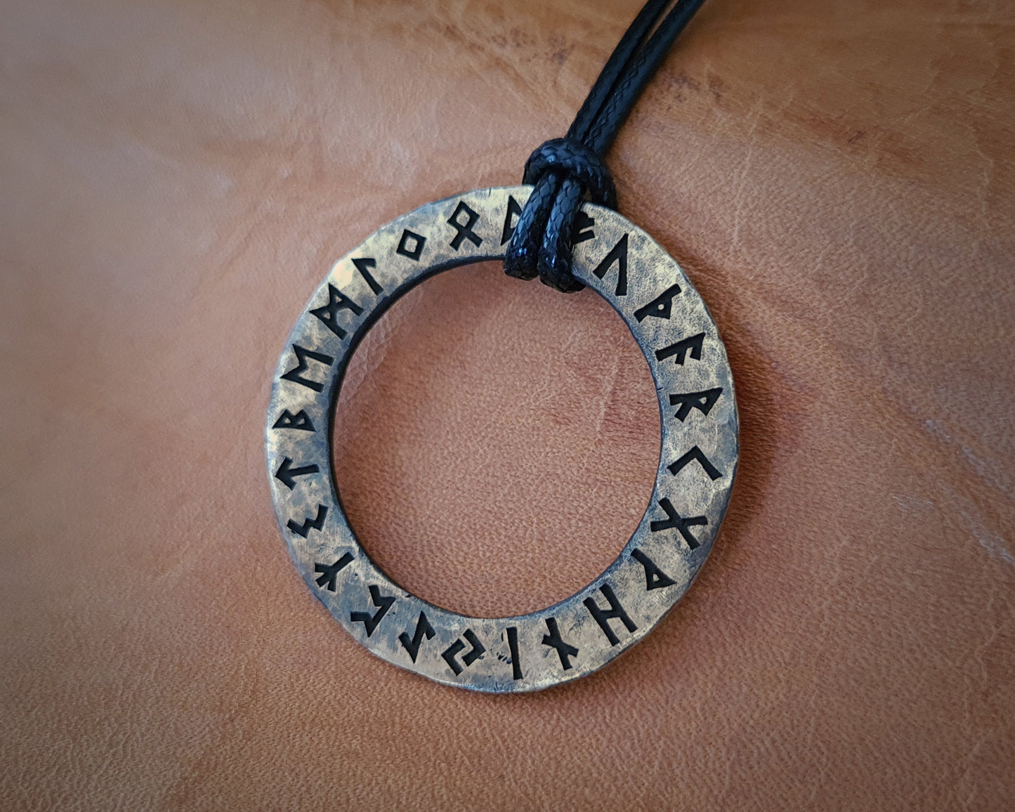 Viking Rune Ring Necklace, Runes Circle, Futhark , Norse mythology, Odin Pendant Jewlery Talisman - Baldur Jewelry