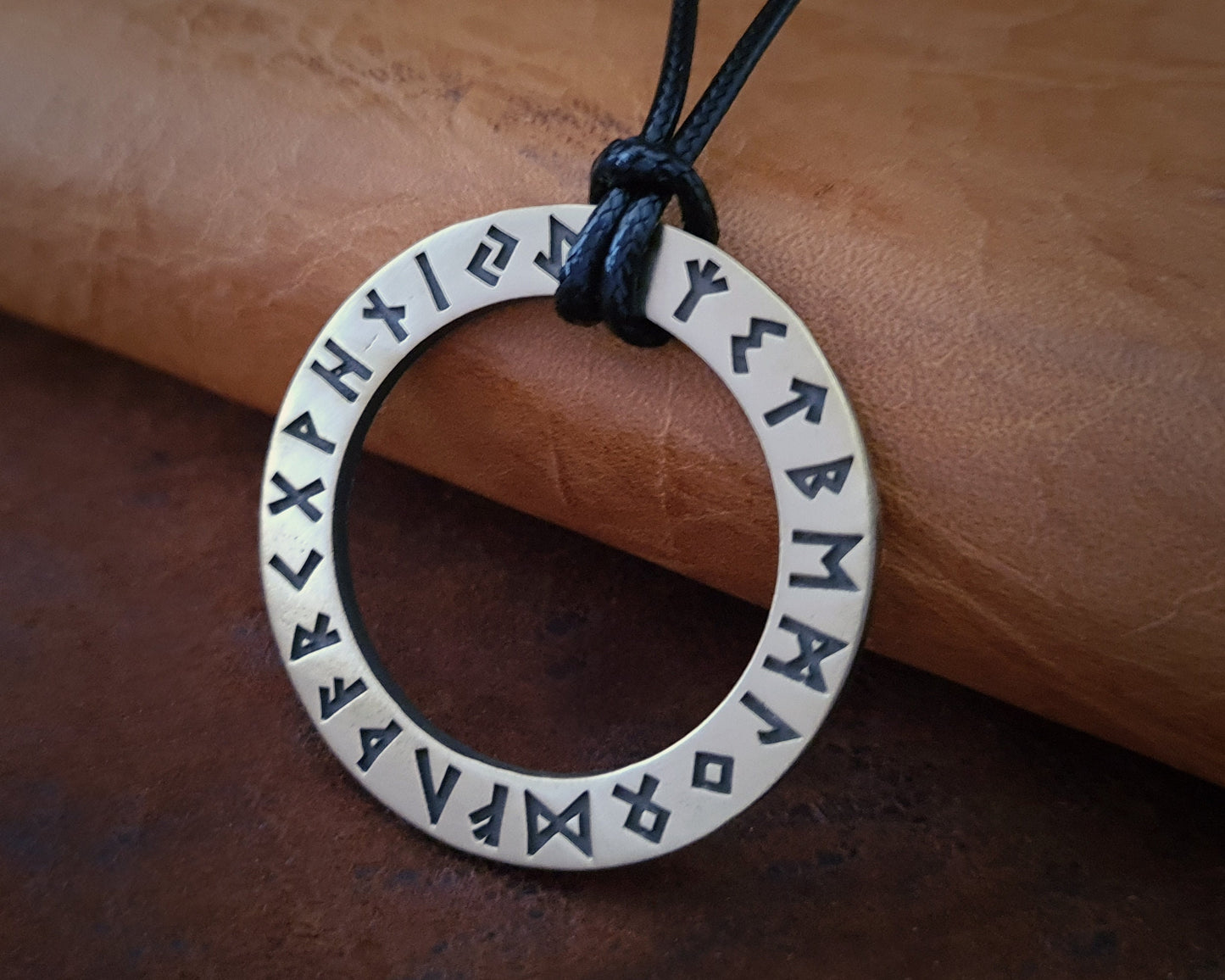 Viking Rune Ring Necklace, Runes Circle, Futhark , Norse mythology, Odin Pendant Jewlery Talisman