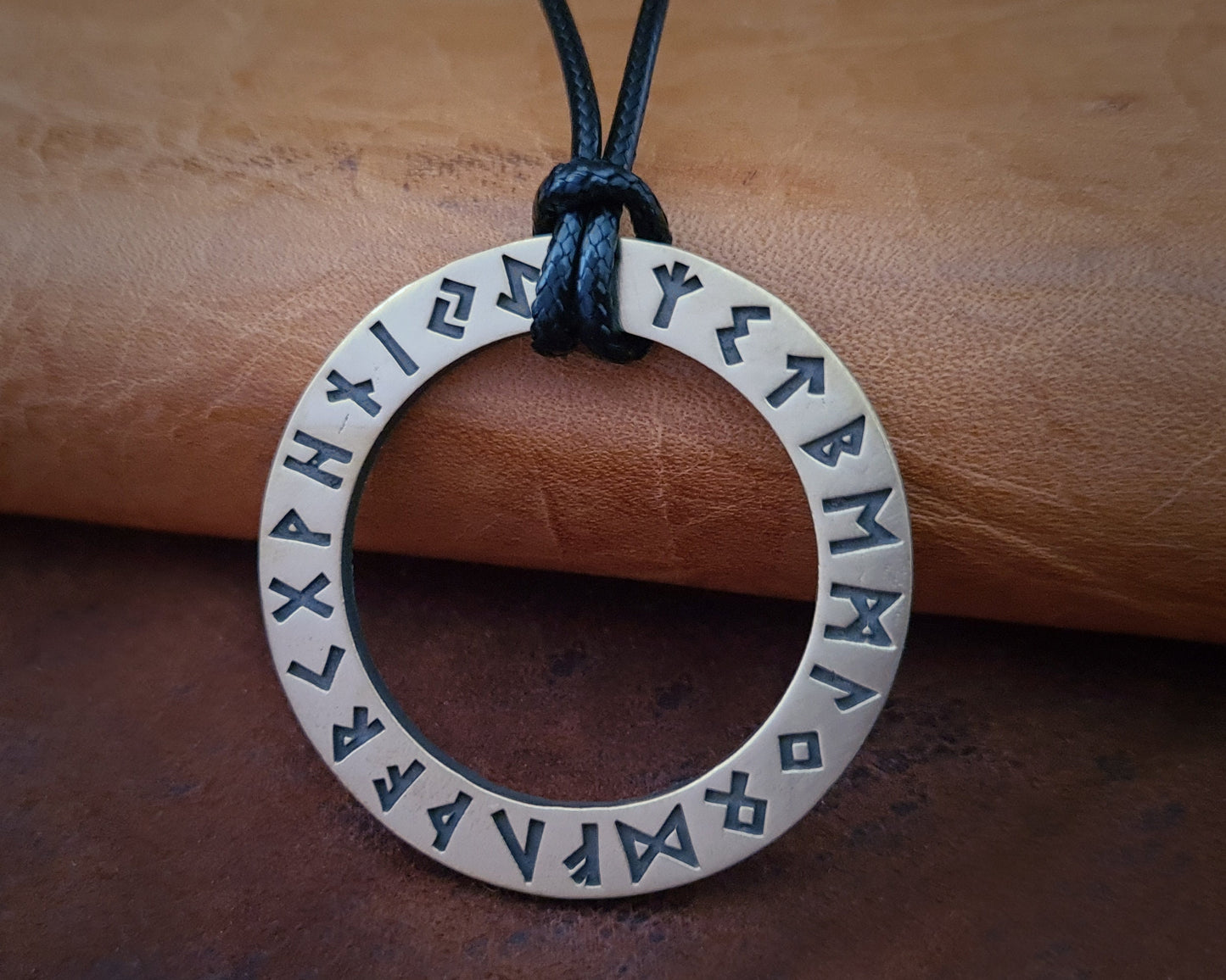 Viking Rune Ring Necklace, Runes Circle, Futhark , Norse mythology, Odin Pendant Jewlery Talisman