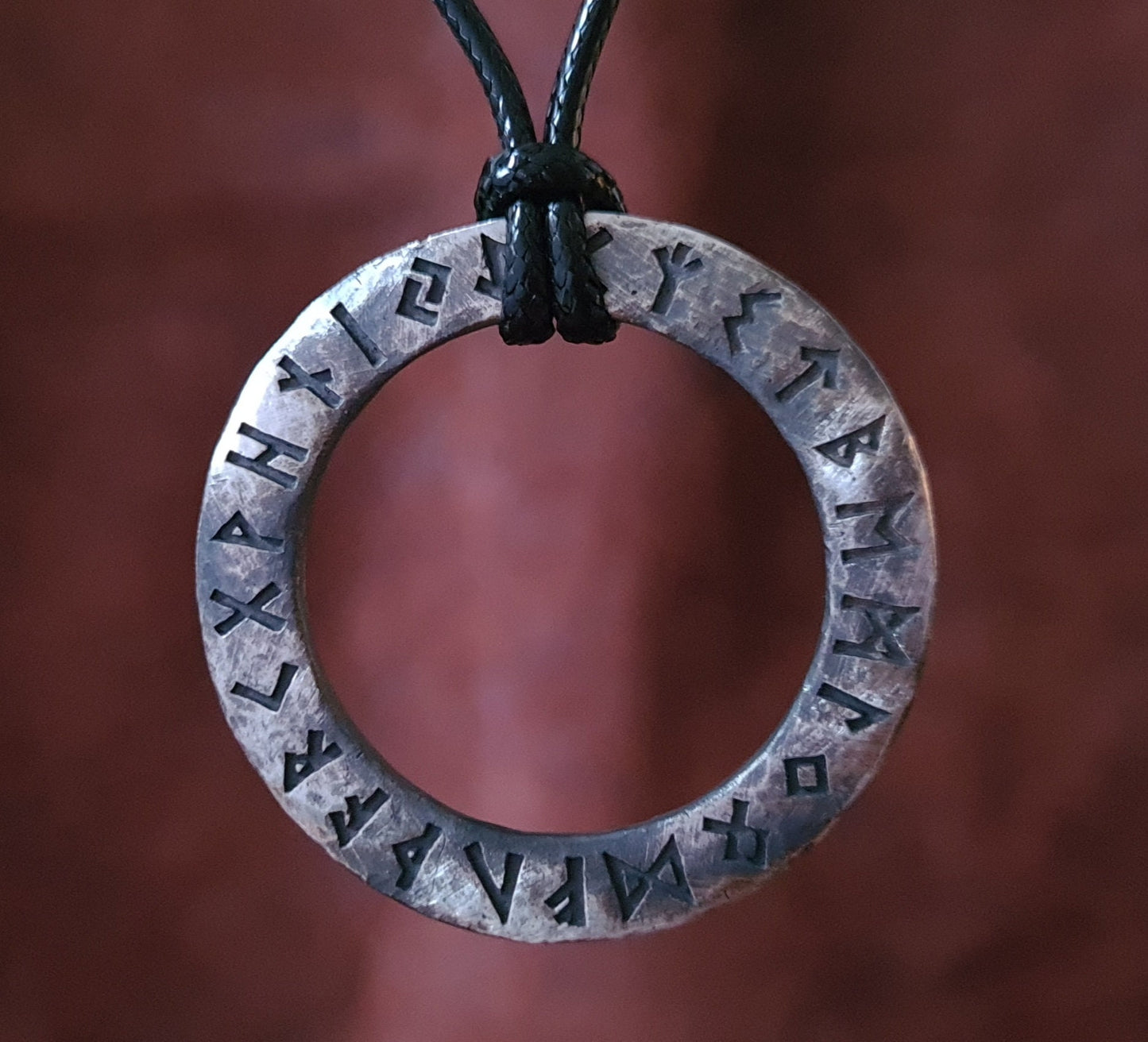 Viking Rune Ring Necklace, Runes Circle, Futhark , Norse mythology, Odin Pendant Jewlery Talisman - Baldur Jewelry