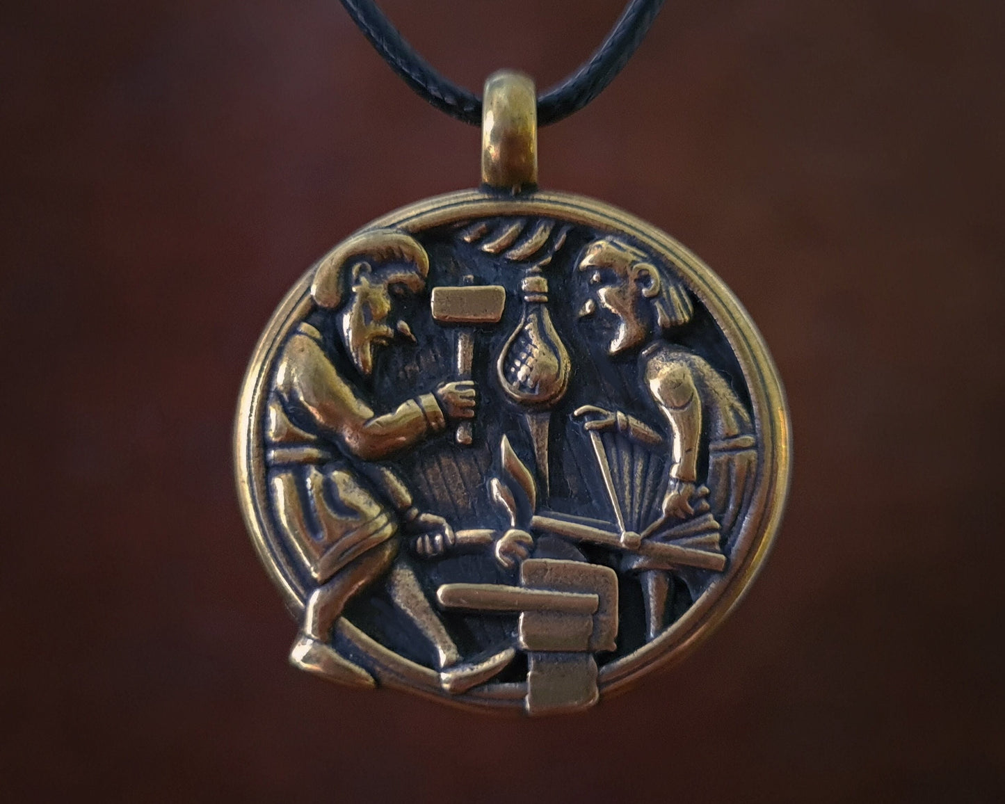 Viking Norse Sigurd Blacksmith Hylestad Pendant Necklace Amulet Charm Jewelry For Student and Teacher or Master and Apprentice - Baldur Jewelry