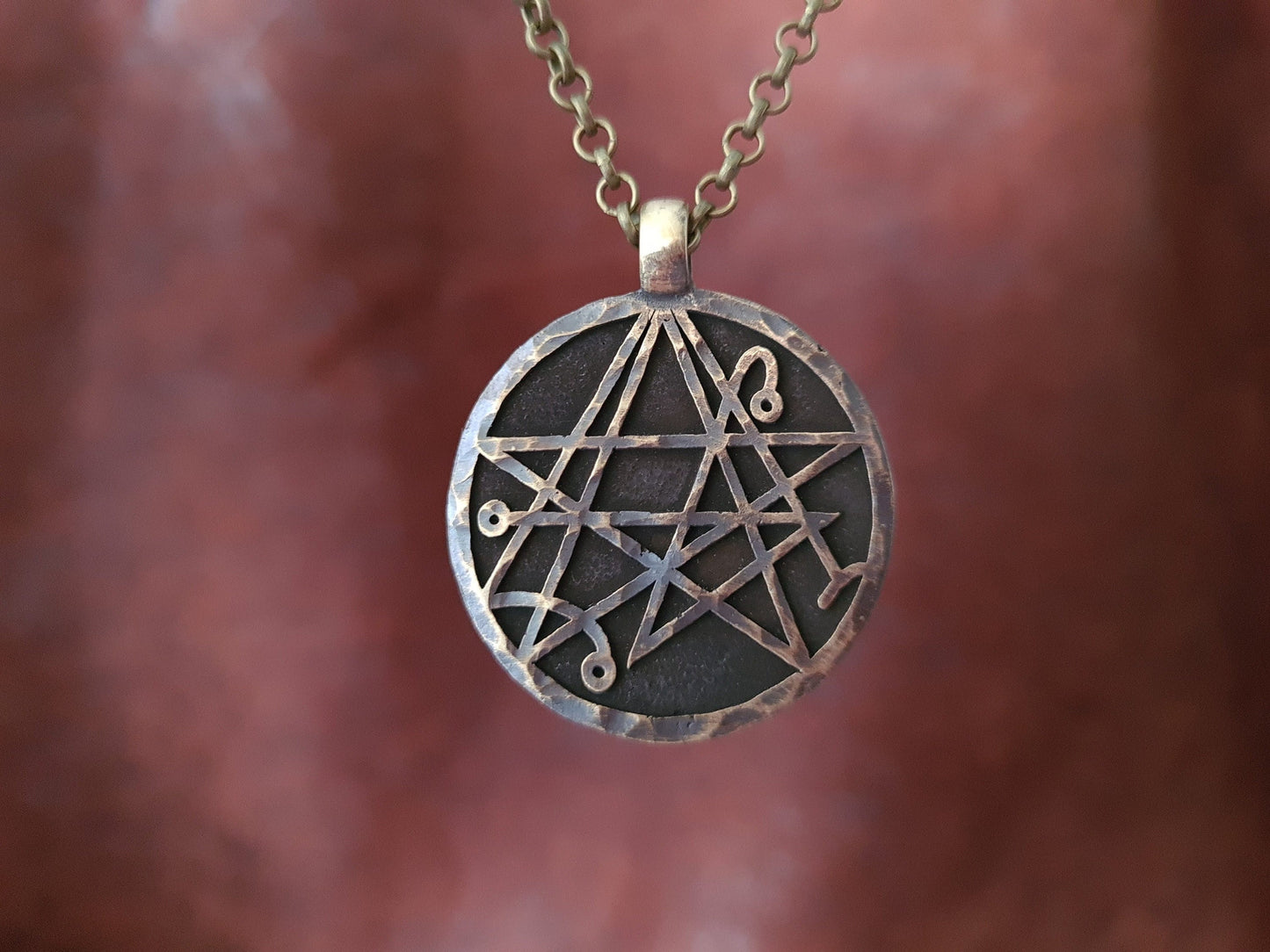 Lovecraft Cthulhu Necronomicum Necklace Pendant Amulet Jewelry - Baldur Jewelry