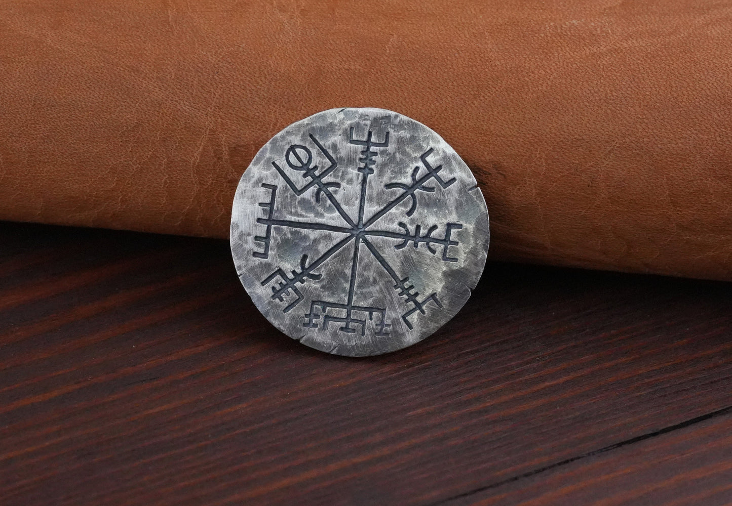 Viking Norse Traveler's Protective Talisman Vegvisir Coin Gift Lucky Luck Coin - Baldur Jewelry