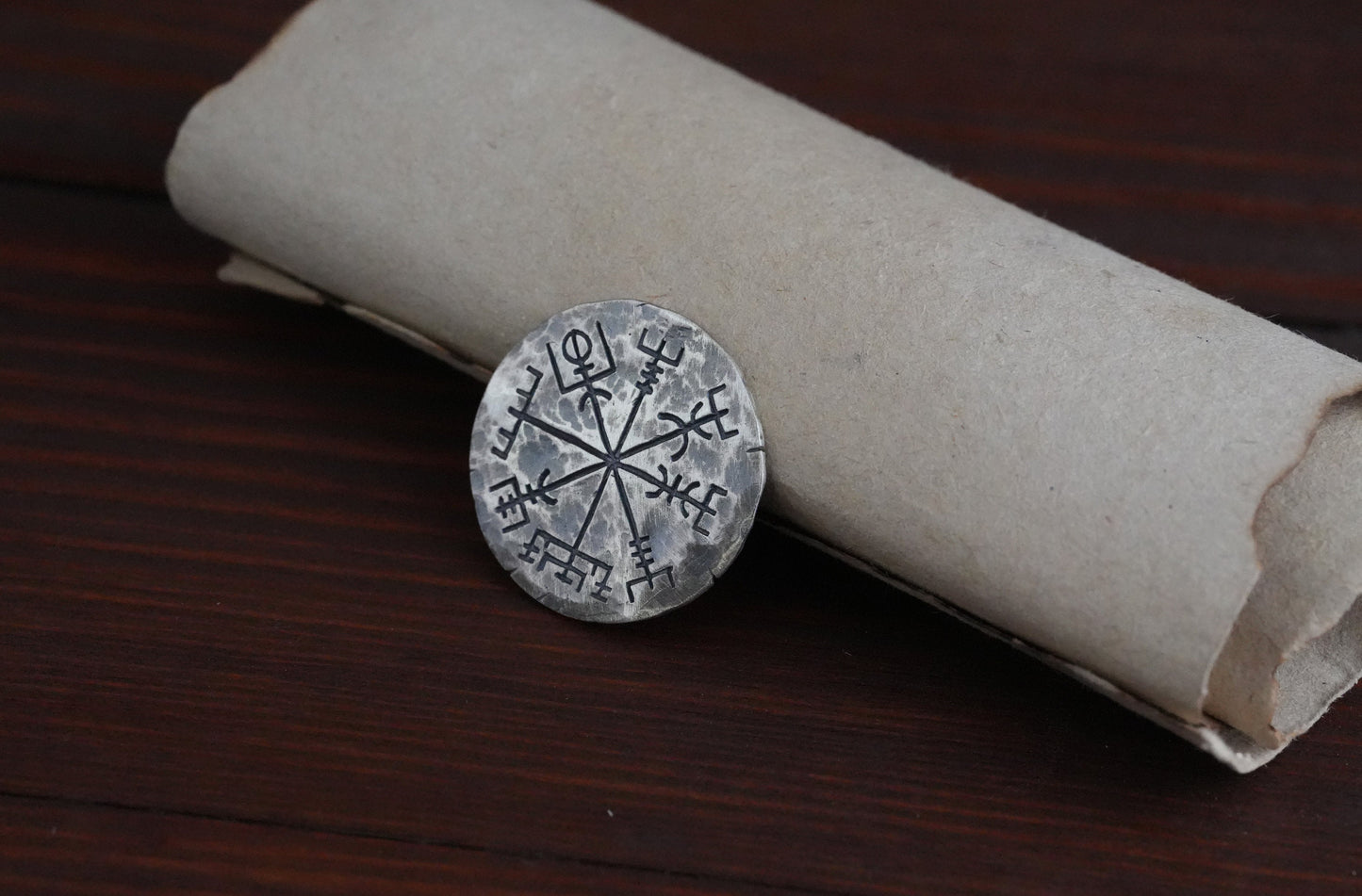 Viking Norse Traveler's Protective Talisman Vegvisir Coin Gift Lucky Luck Coin - Baldur Jewelry