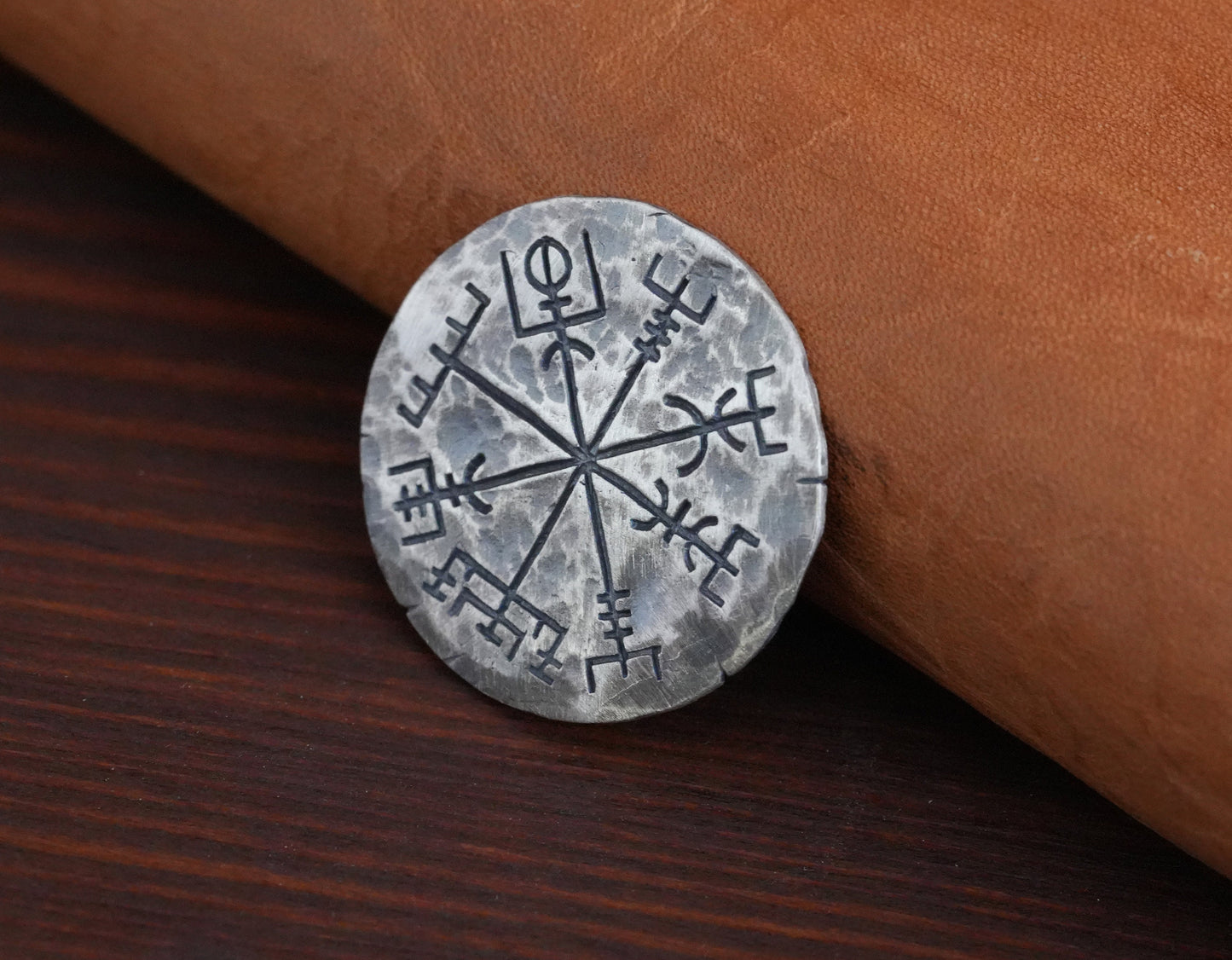 Viking Norse Traveler's Protective Talisman Vegvisir Coin Gift Lucky Luck Coin - Baldur Jewelry