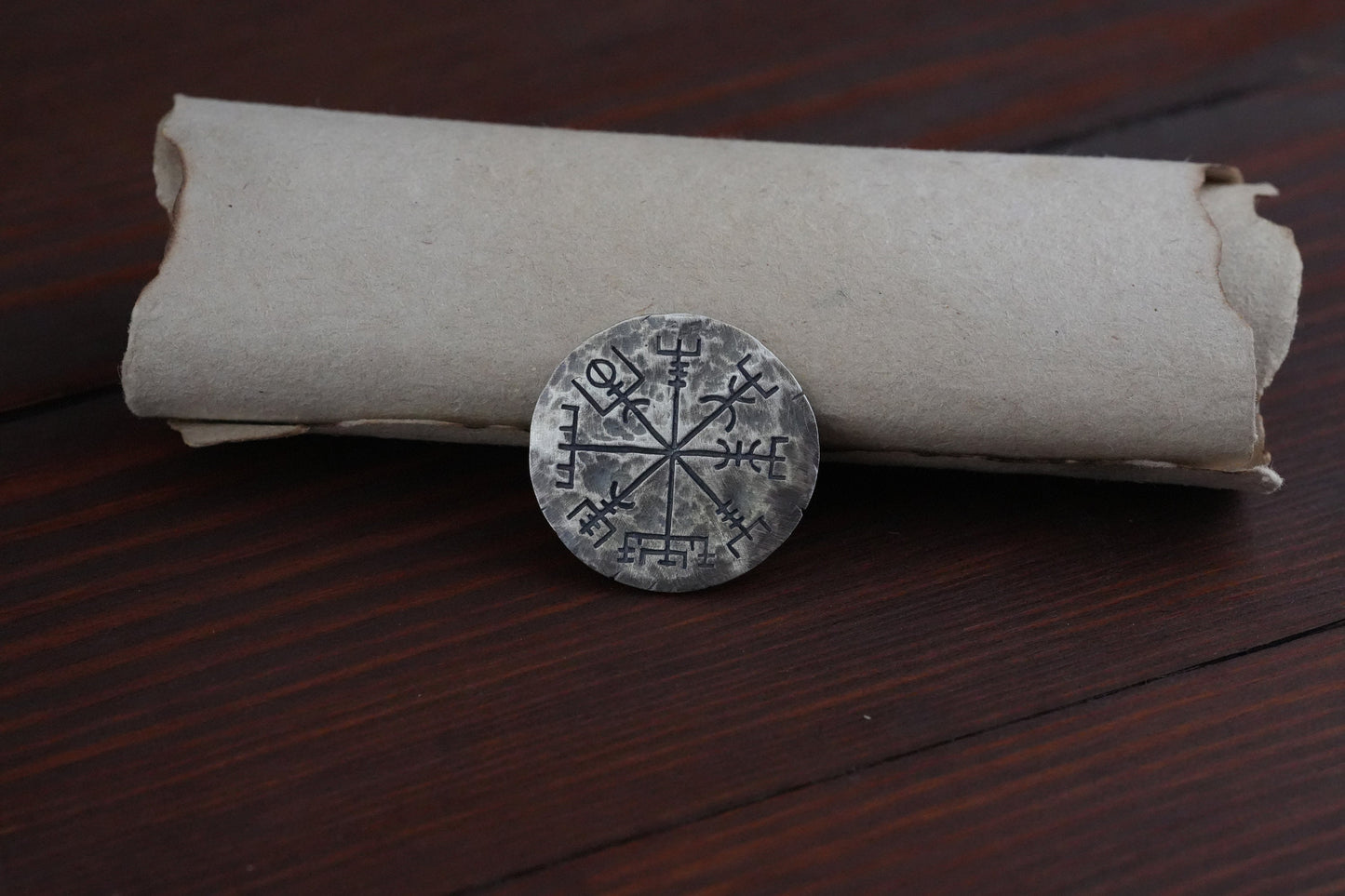 Viking Norse Traveler's Protective Talisman Vegvisir Coin Gift Lucky Luck Coin - Baldur Jewelry