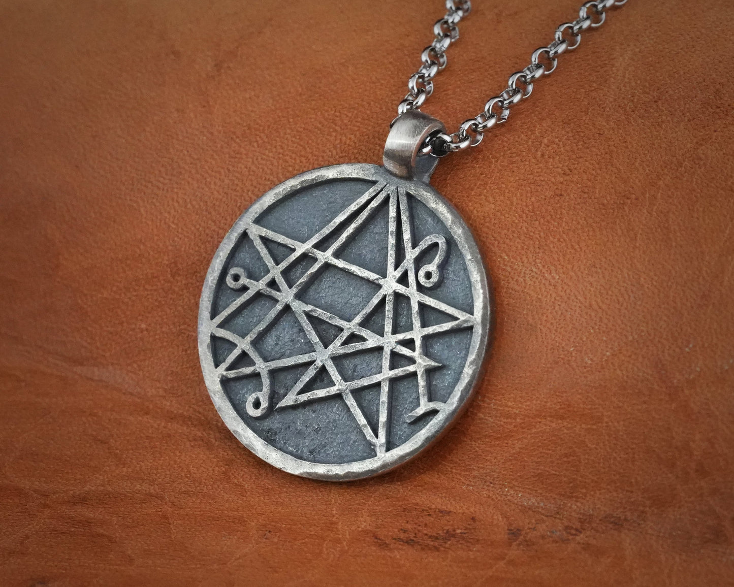 Lovecraft Cthulhu Necronomicum Necklace Pendant Amulet Jewelry - Baldur Jewelry