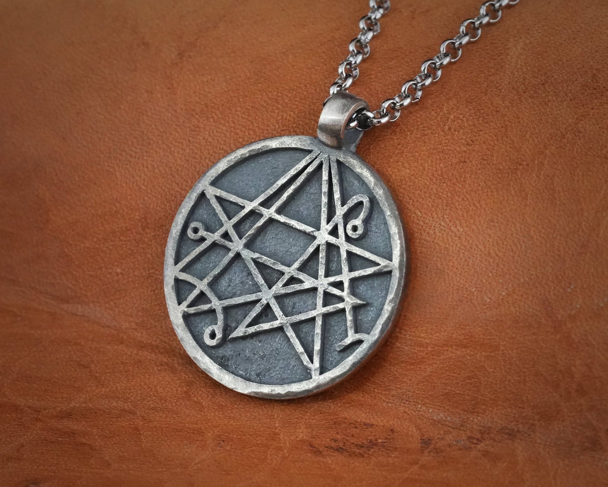 Lovecraft Cthulhu Necronomicum Necklace Pendant Amulet Jewelry - Baldur Jewelry