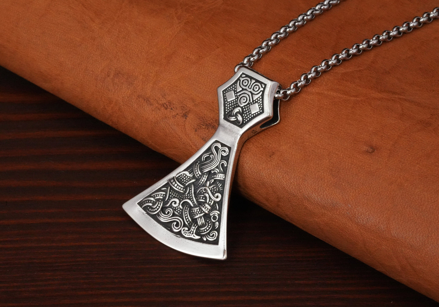 Viking Axe Pendant 925 Sterling Silver Warrior Necklace Talisman Jewelry - Baldur Jewelry