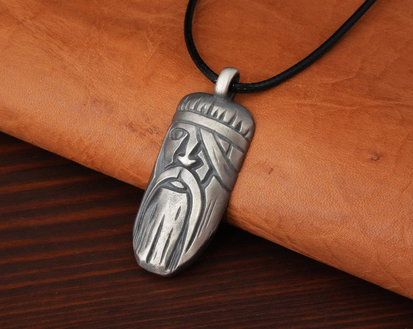 Viking Odin Allfather Necklace Pendant Charm Talisman Jewelry Brass / 925 Sterling Silver With Adjustable String - Baldur Jewelry