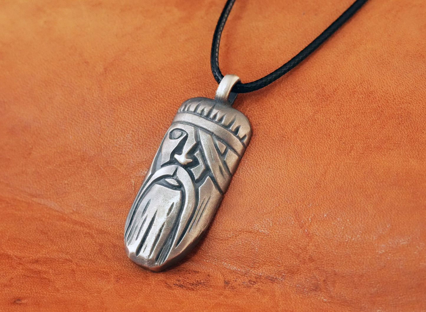 Viking Odin Allfather Necklace Pendant Charm Talisman Jewelry Brass / 925 Sterling Silver With Adjustable String - Baldur Jewelry