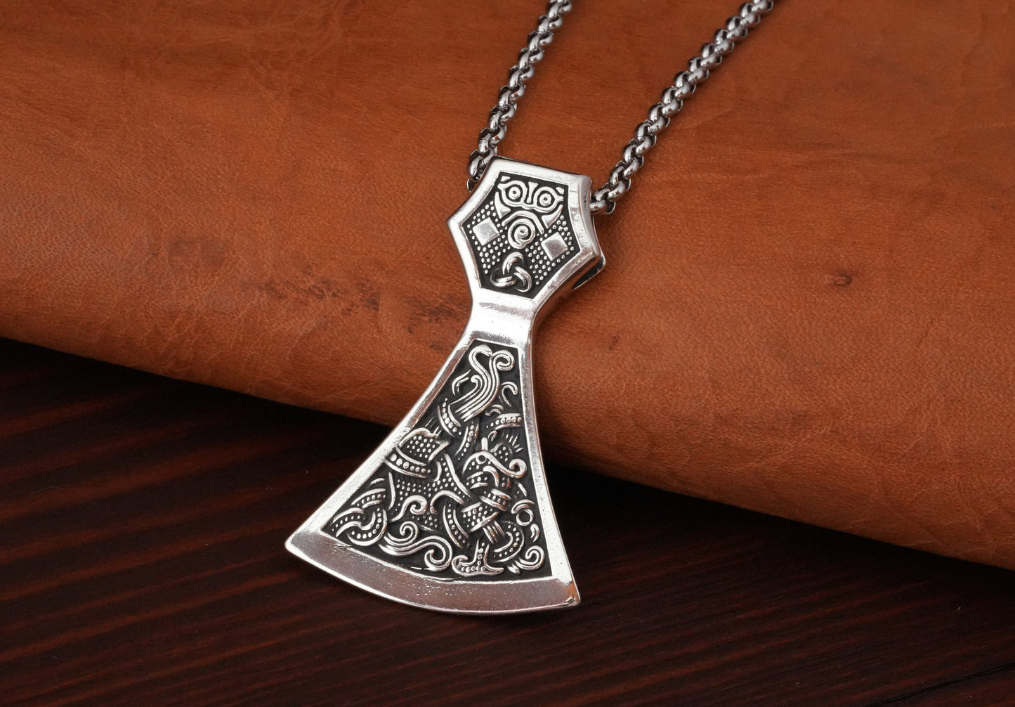 Viking Axe Pendant 925 Sterling Silver Warrior Necklace Talisman Jewelry - Baldur Jewelry