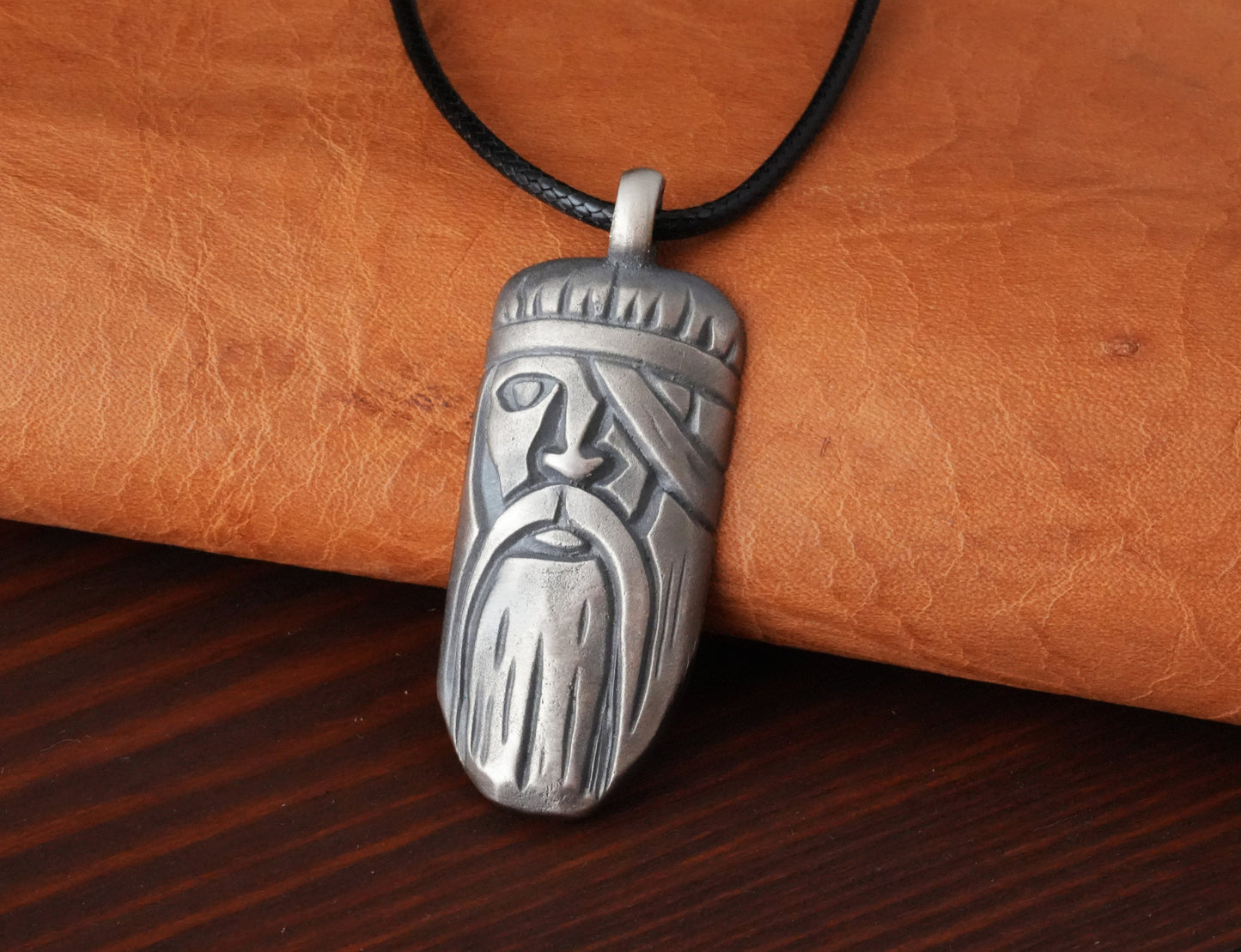 Viking Odin Allfather Necklace Pendant Charm Talisman Jewelry Brass / 925 Sterling Silver With Adjustable String - Baldur Jewelry