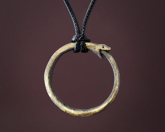 Ouroboros Snake Viper Ring Necklace Pendant Charm 925 Sterling silver Brass - Baldur Jewelry