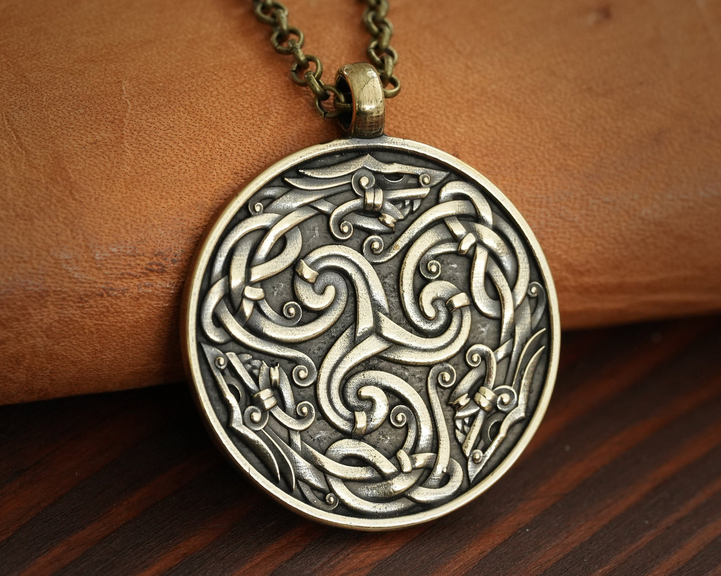 Viking Celtic Dragon Triskelion Infinity Endless Cycle Triskele Mens Necklace Pendant Charm Jewelry With Chain - Baldur Jewelry