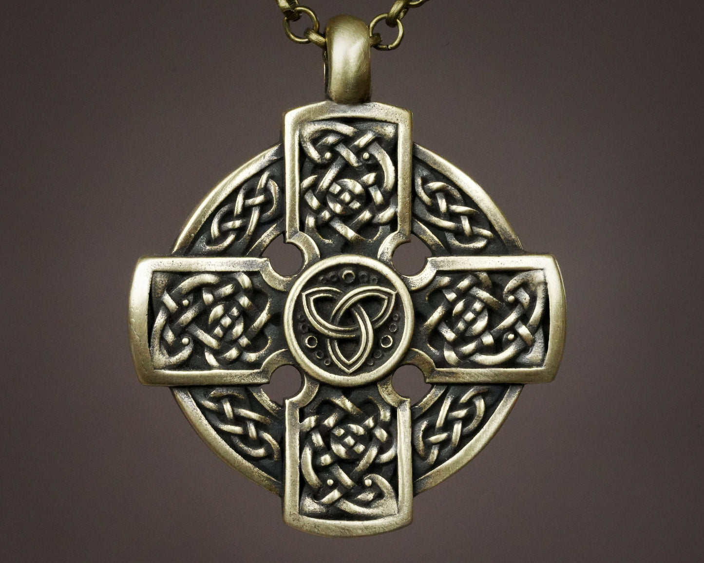 Handmade Celtic Cross Triquetra Necklace for Women for Men Symbol of Faith Heritage Celtic Irish Cross Jewelry Charm 925 Sterling Silver - Baldur Jewelry