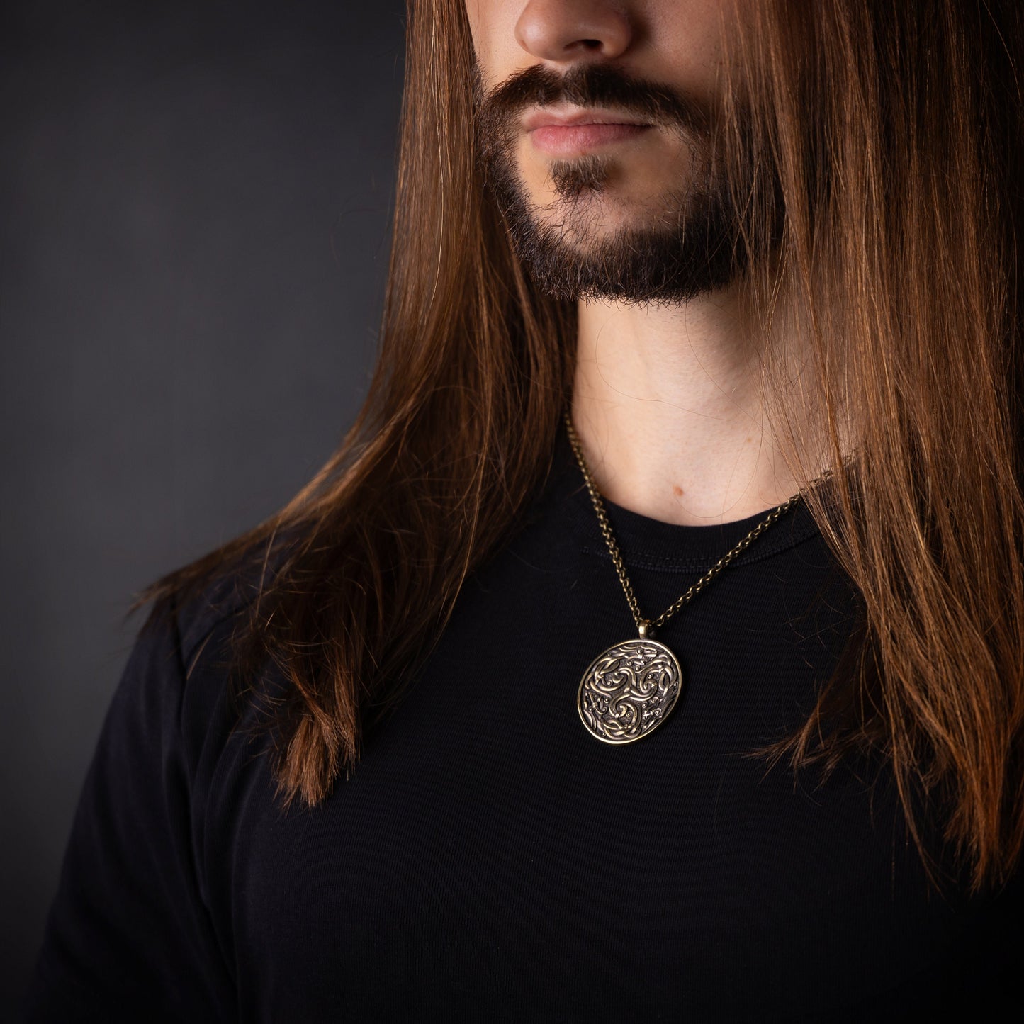 Viking Celtic Dragon Triskelion Infinity Endless Cycle Triskele Mens Necklace Pendant Charm Jewelry With Chain - Baldur Jewelry