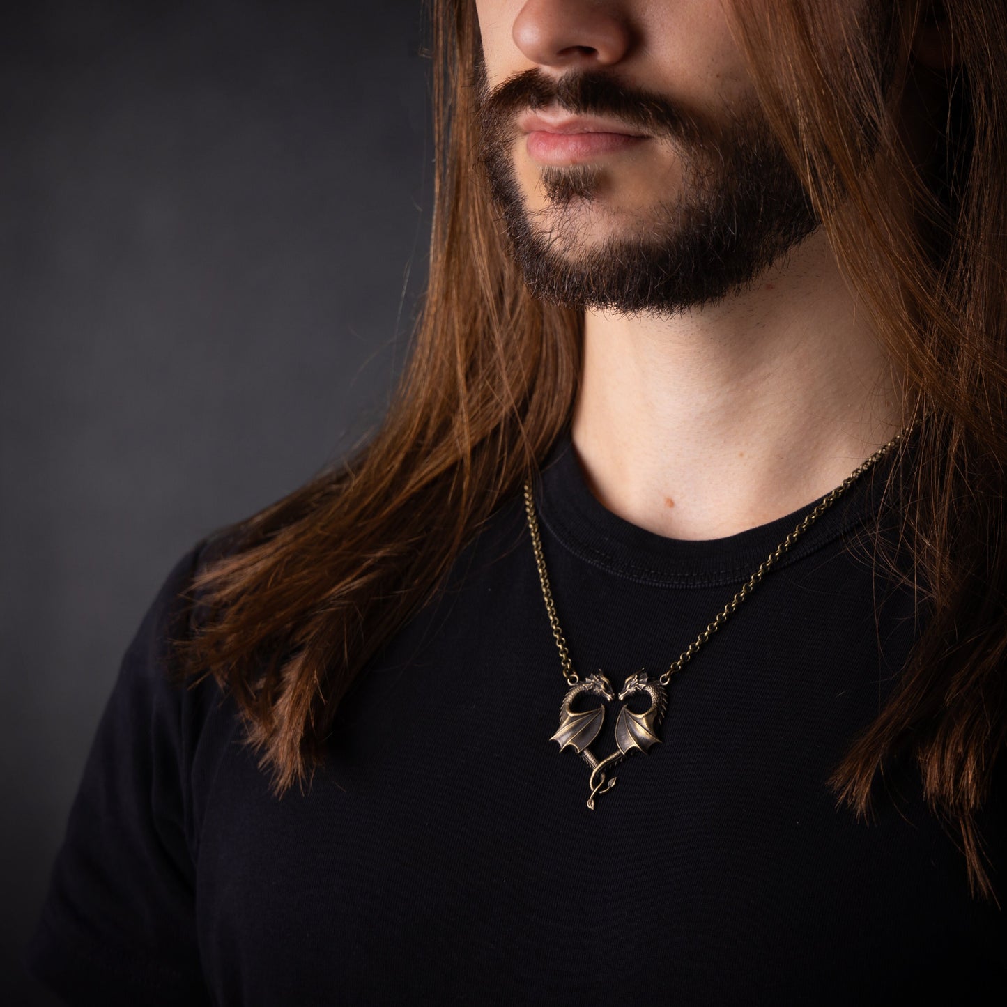 Dragon Necklace Heart Symbol of Love Pendant Jewelry Pendant Necklace
