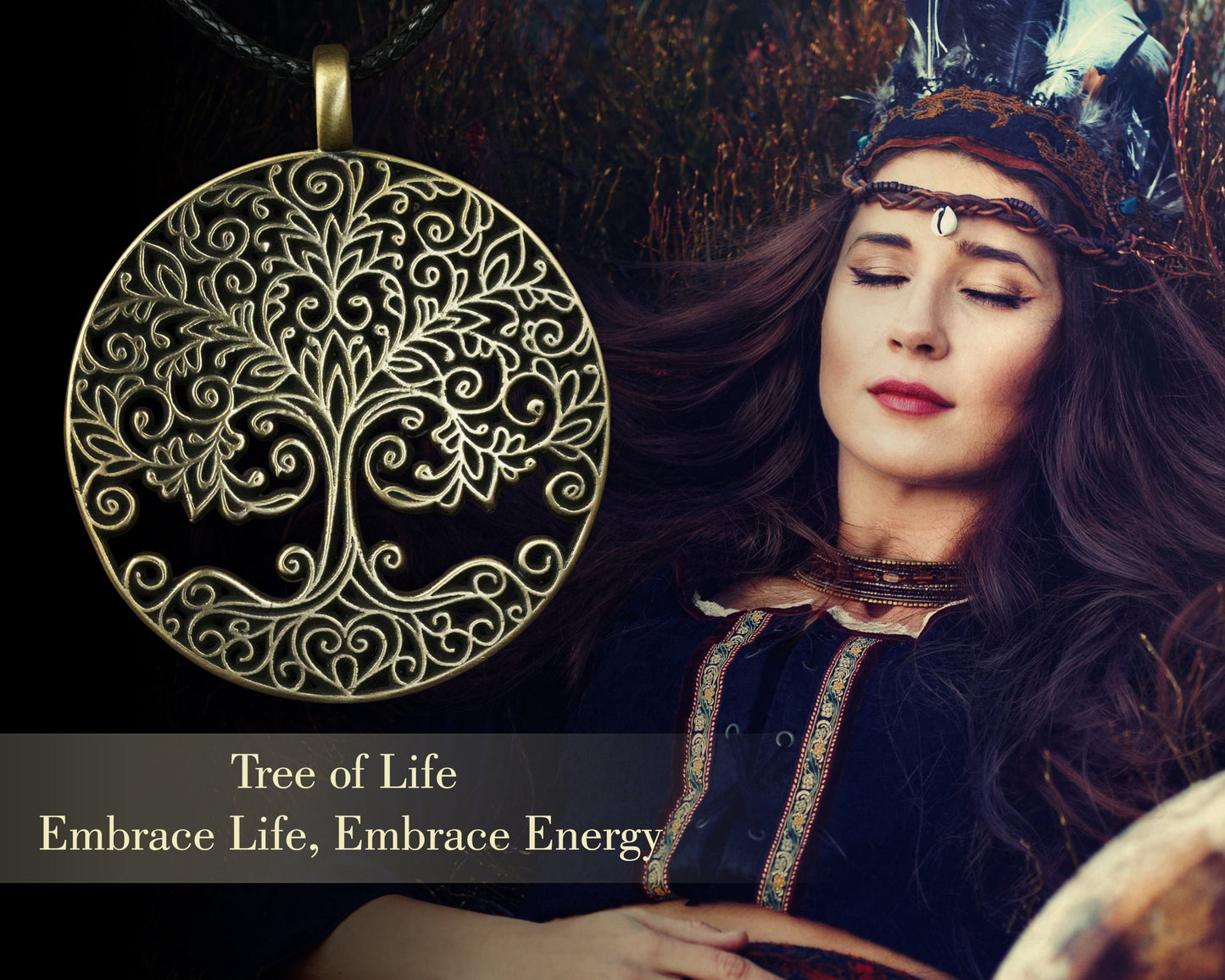 Handmade Filigree Tree of Life Brass 925 Sterling Silver Real Metal Intricate Viking Celtic Yggdrasil For Women and Men, Adjustable String