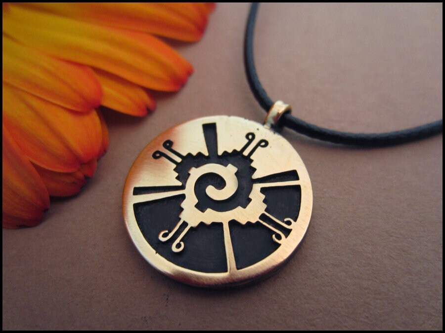 Mayan Inca Aztec Butterfly Necklace Hunab Ku Galactical Pendant Amulet Charm Butterfly Brass Silver Inca Jewelry Gifts for women men - Baldur Jewelry