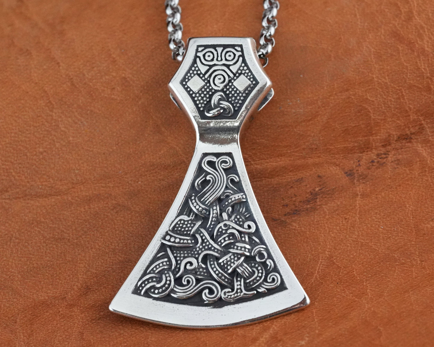 Viking Axe Pendant 925 Sterling Silver Warrior Necklace Talisman Jewelry - Baldur Jewelry