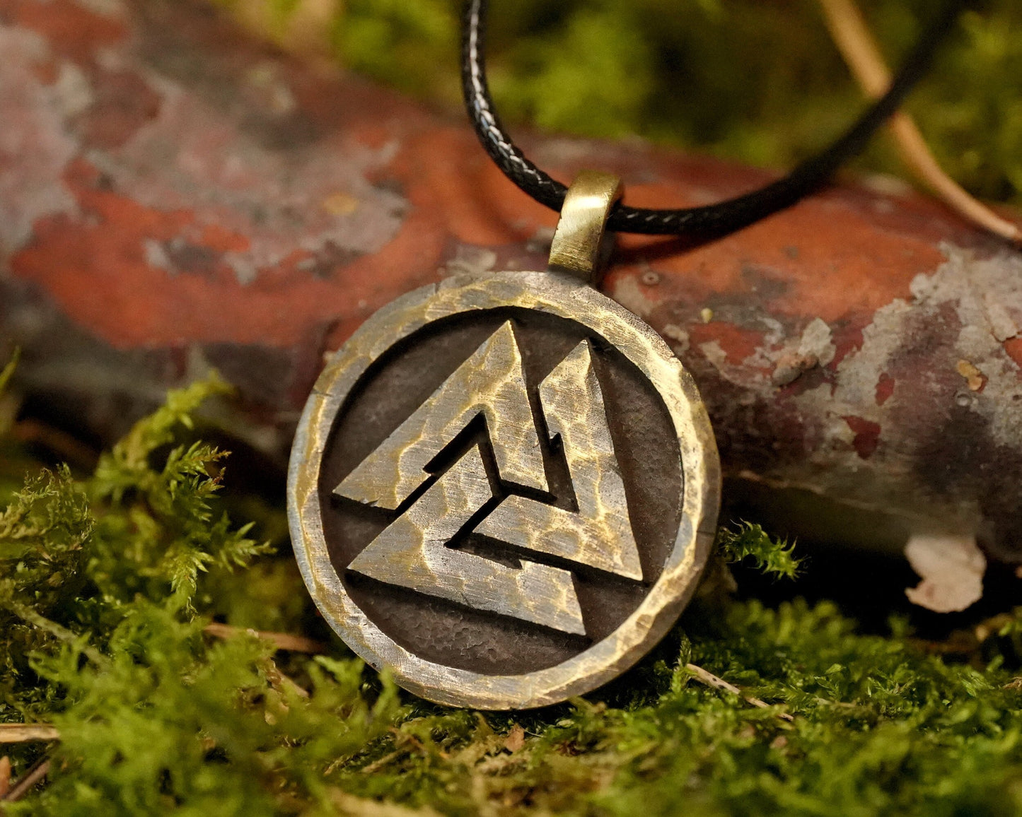 Viking Valknut Warrior Pendant Norse Jewelry Necklace Pendant Amulet Odin with Adjustable String - Baldur Jewelry