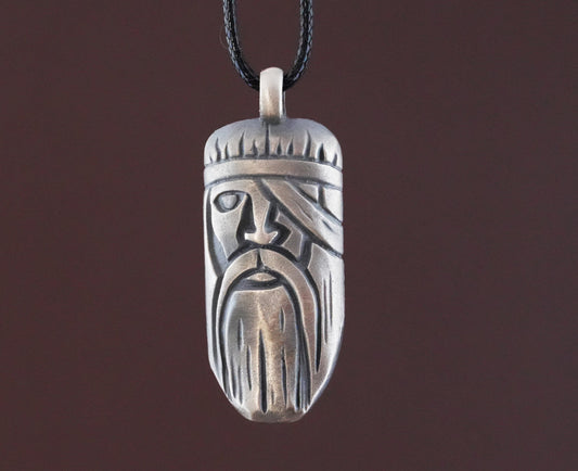 Viking Odin Allfather Necklace Pendant Charm Talisman Jewelry Brass / 925 Sterling Silver With Adjustable String - Baldur Jewelry