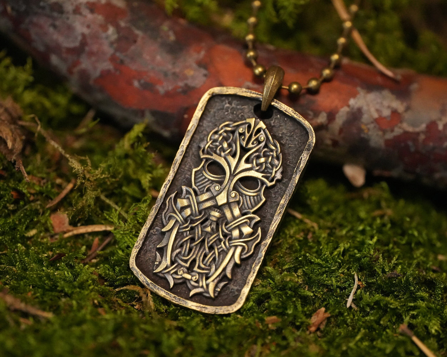 Viking Norse Men Necklace Pendant - Great For Engraving - Flat Back - Baldur Jewelry