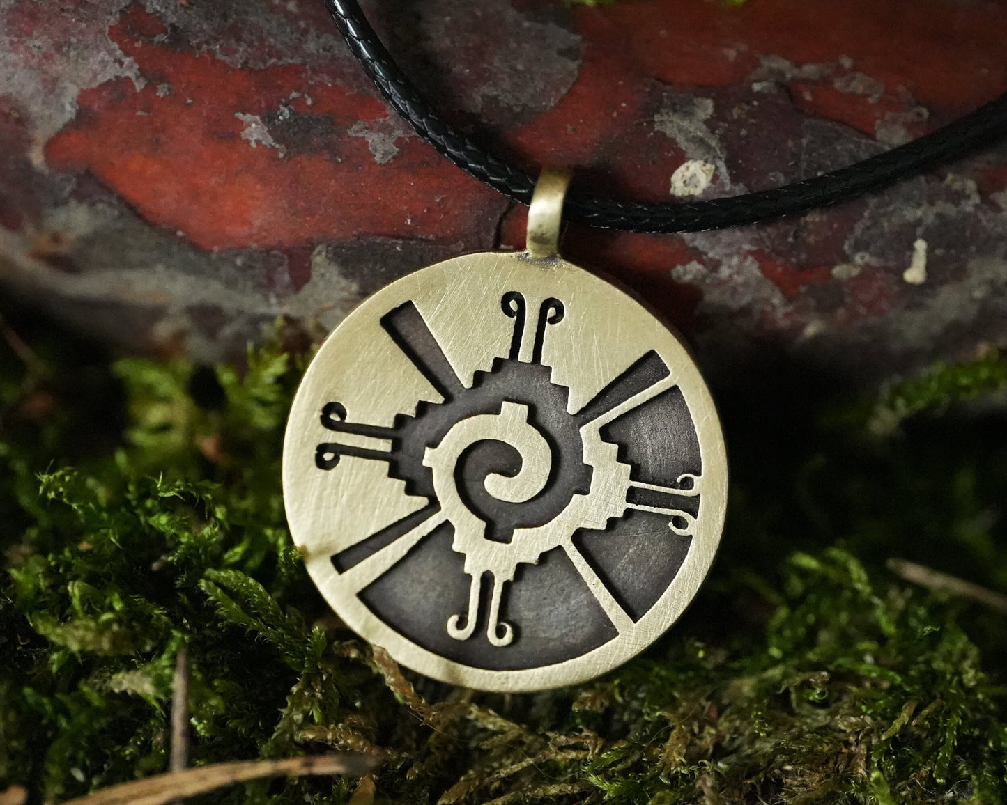 Mayan Inca Aztec Butterfly Necklace Hunab Ku Galactical Pendant Amulet Charm Butterfly Brass Silver Inca Jewelry Gifts for women men - Baldur Jewelry