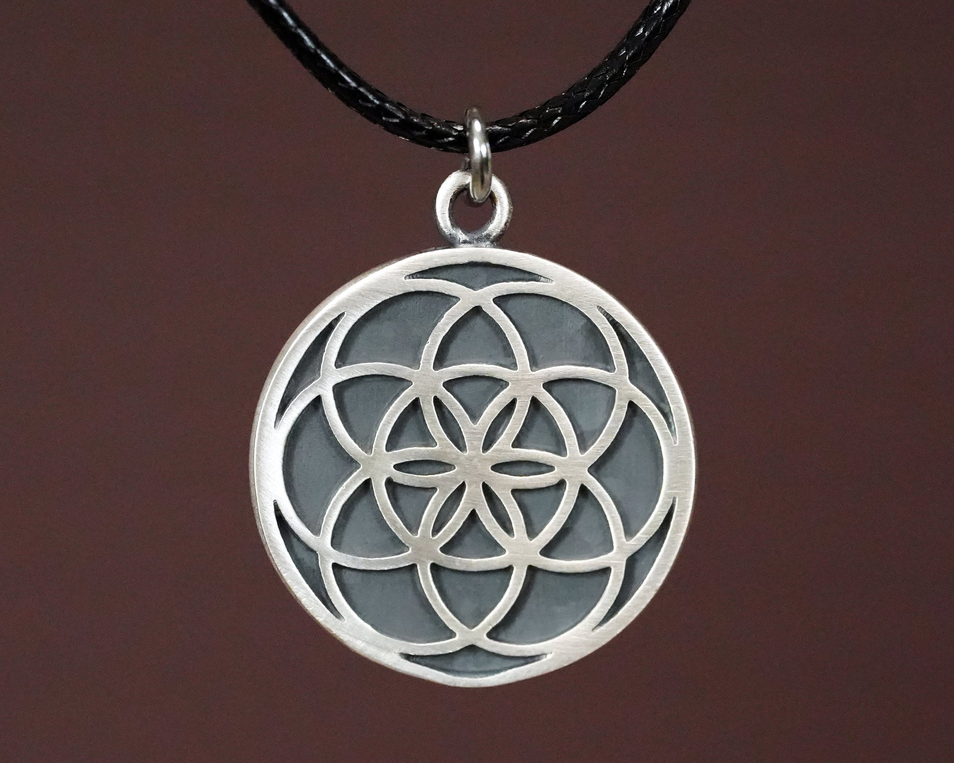Handmade 925 Sterling Silver Seed of Life Mandala Jewelry Pendant Circle of Life Charm Sacred Geometry Necklace Yoga Protection Charm - Baldur Jewelry