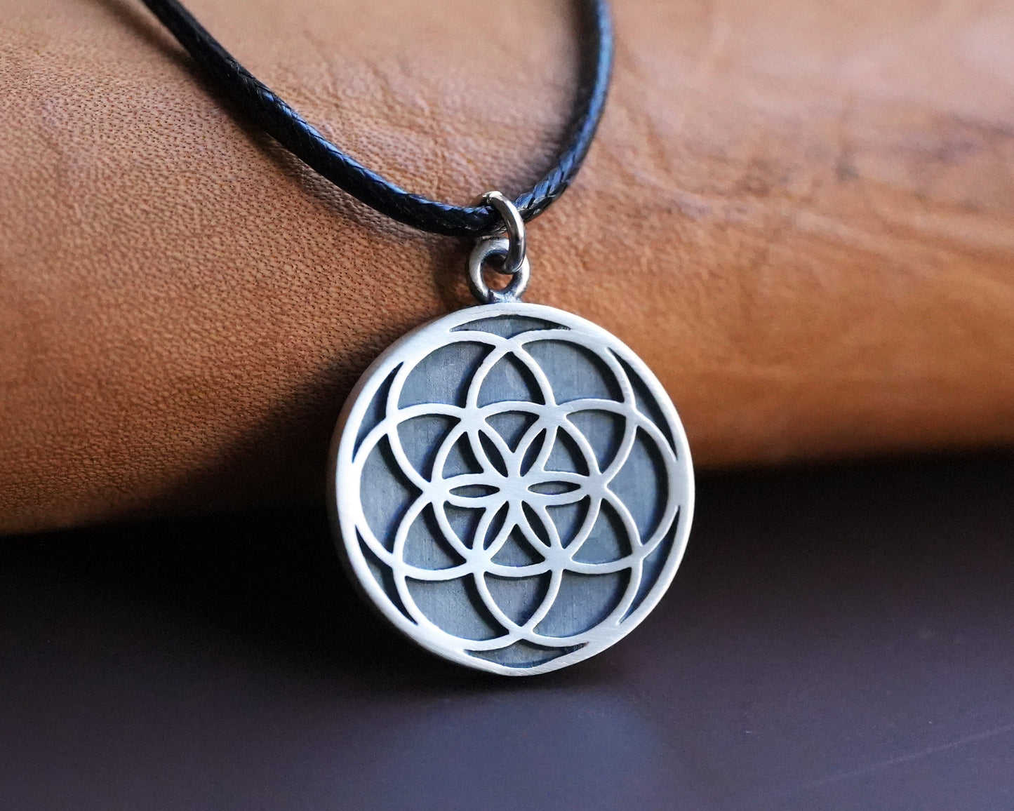 Handmade 925 Sterling Silver Seed of Life Mandala Jewelry Pendant Circle of Life Charm Sacred Geometry Necklace Yoga Protection Charm - Baldur Jewelry