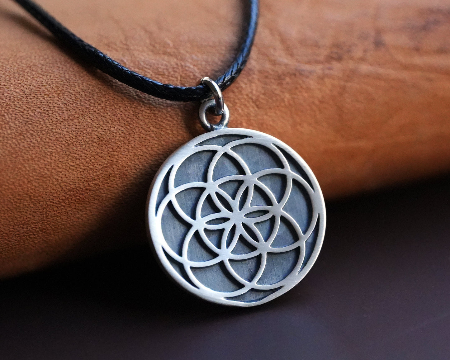 Handmade 925 Sterling Silver Seed of Life Mandala Jewelry Pendant Circle of Life Charm Sacred Geometry Necklace Yoga Protection Charm - Baldur Jewelry