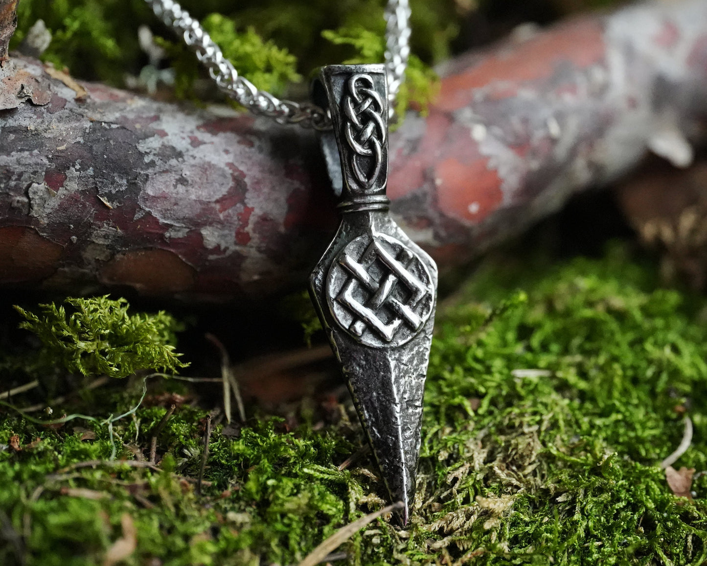 Men Spearhead Arrowhead Necklace Viking Gungnir Spear Pendant Necklace Charm Talisman Jewelry For Warrior Viking Gift for Men Odins Gifts - Baldur Jewelry