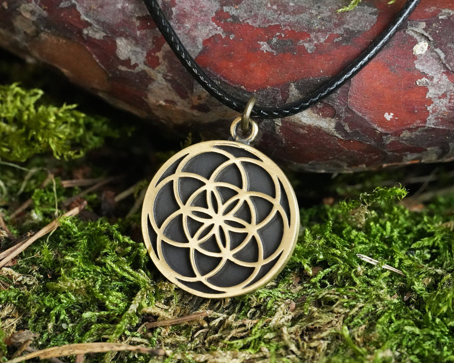 Handmade 925 Sterling Silver Seed of Life Mandala Jewelry Pendant Circle of Life Charm Sacred Geometry Necklace Yoga Protection Charm - Baldur Jewelry